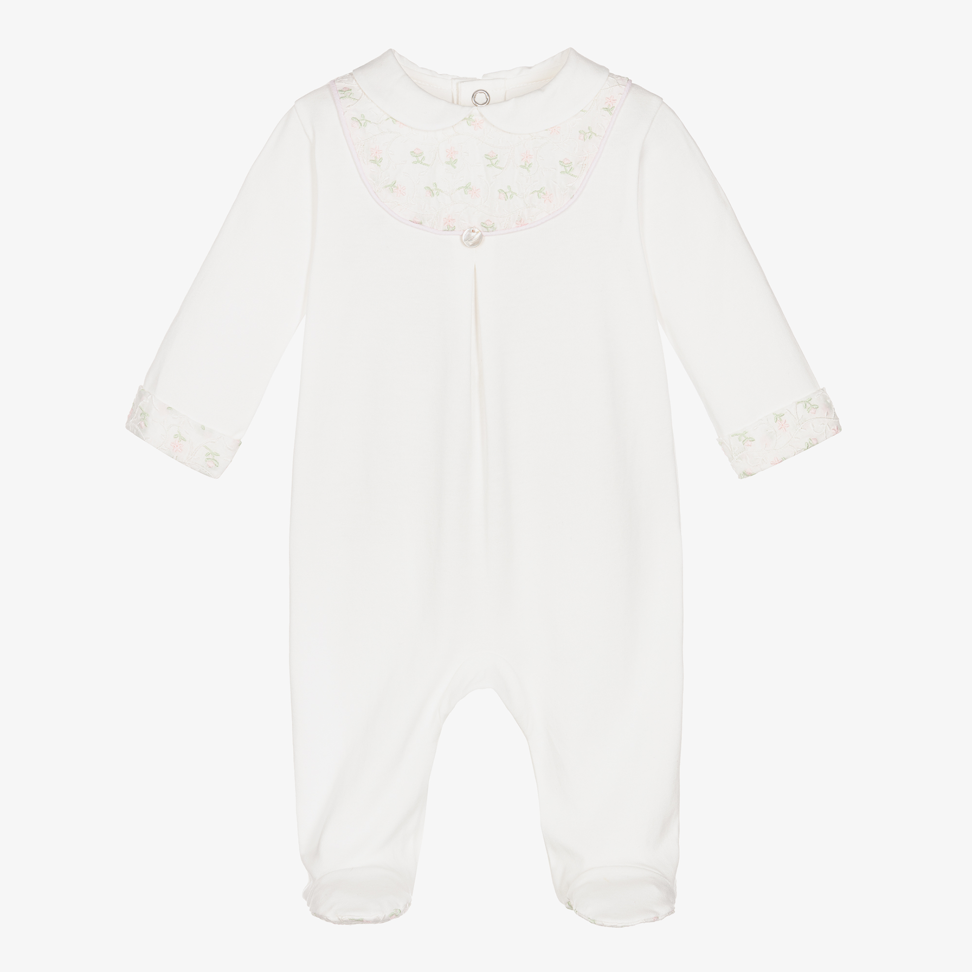 Pureté Du... Bébé - Boys White Velour Babygrow | Childrensalon