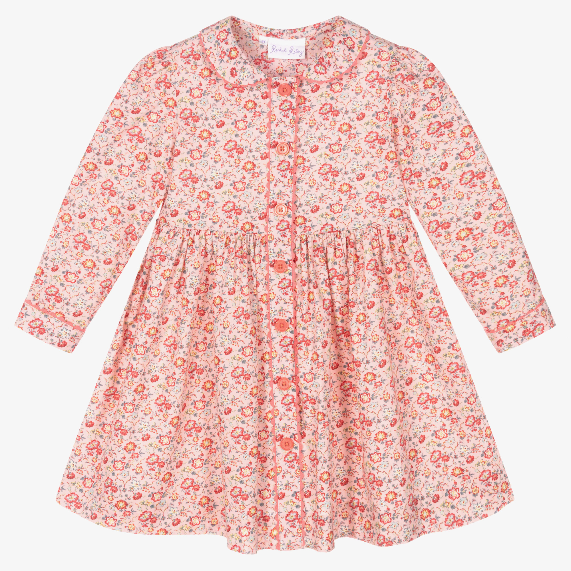 Rachel Riley - Pink Smocked Floral Dress | Childrensalon