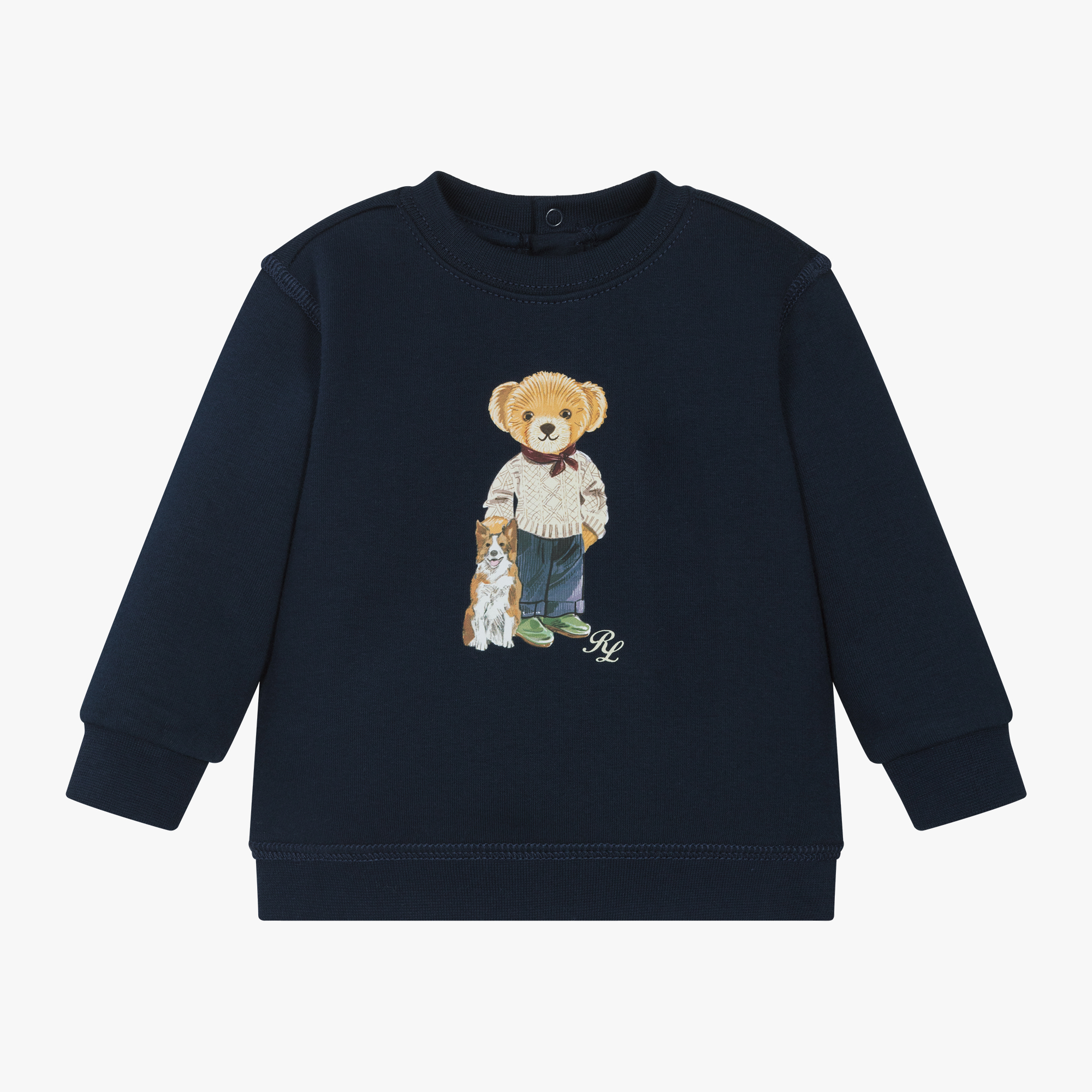 Ralph Lauren Baby Boys Blue Polo Bear Sweatshirt