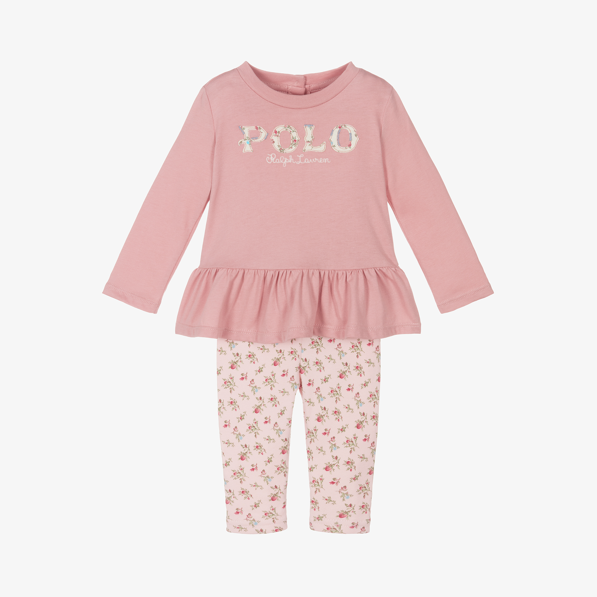 Ralph Lauren Baby Girls Pink Cotton Leggings Set Childrensalon