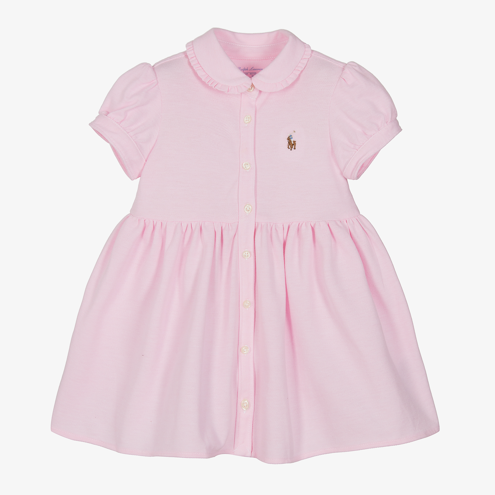 Ralph Lauren Baby Girls Pink Cotton Polo Dress Childrensalon