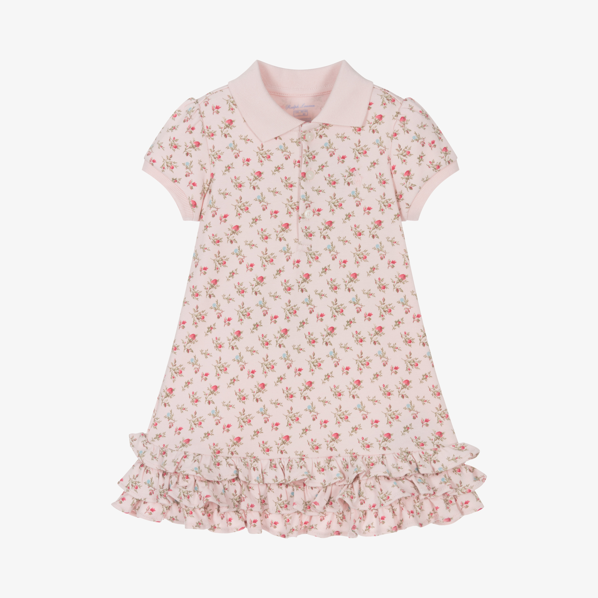 Ralph Lauren hot Dress Pink Ditzy Floral Print Smocked Girls SZ L C101557