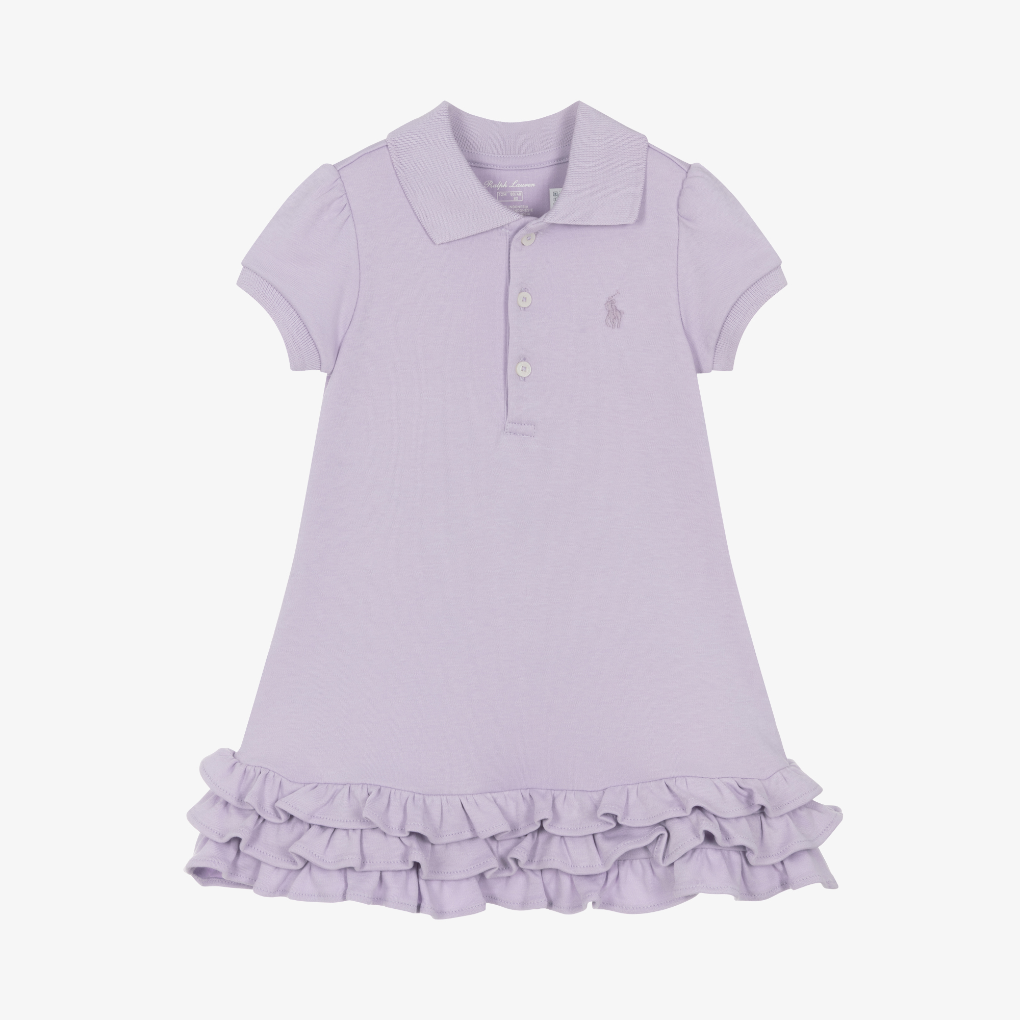 Ralph Lauren Baby Girls Purple Cotton Polo Dress