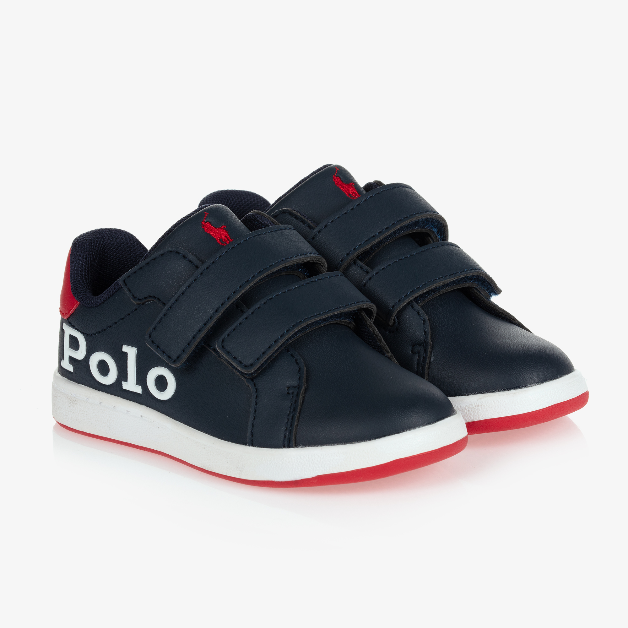 Polo Ralph Lauren - Pink Faux Leather Trainers | Childrensalon