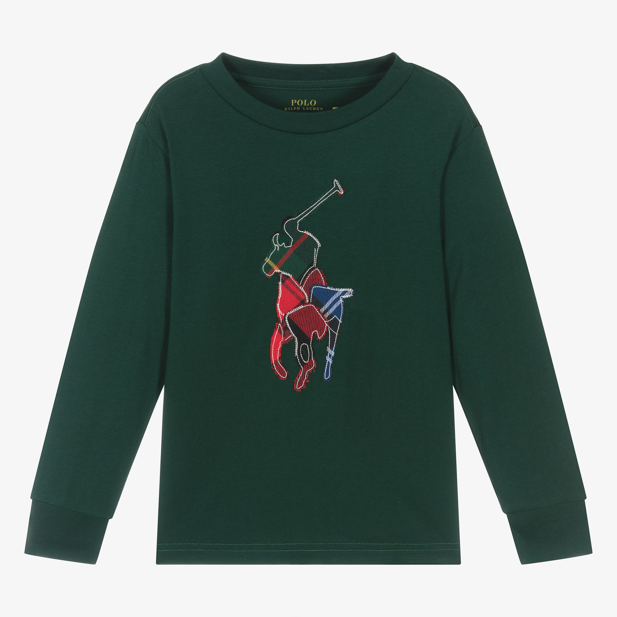 Ralph Lauren Boys Green Cotton Big Pony Top