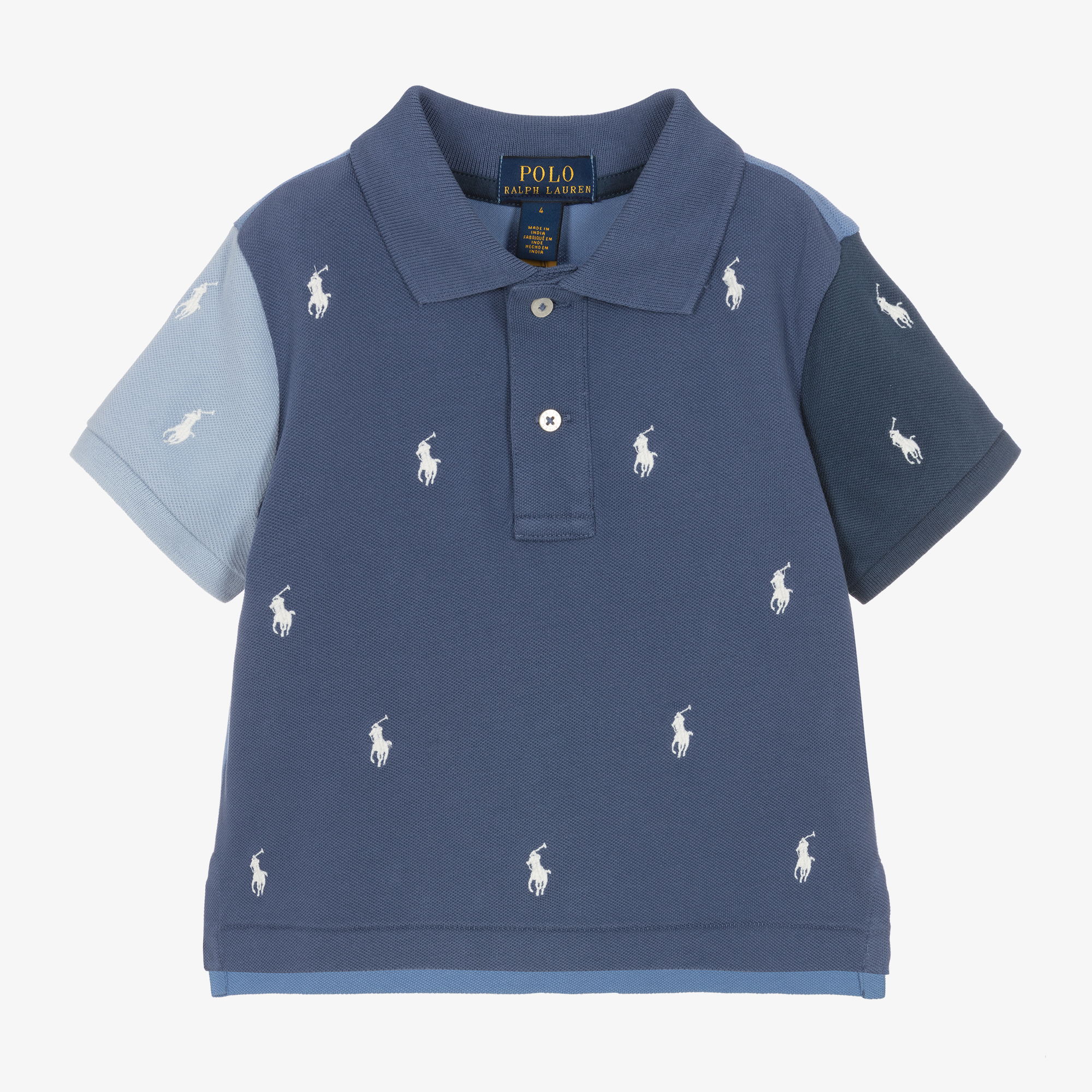 Ralph Lauren Girls Blue Cotton Polo Shirt