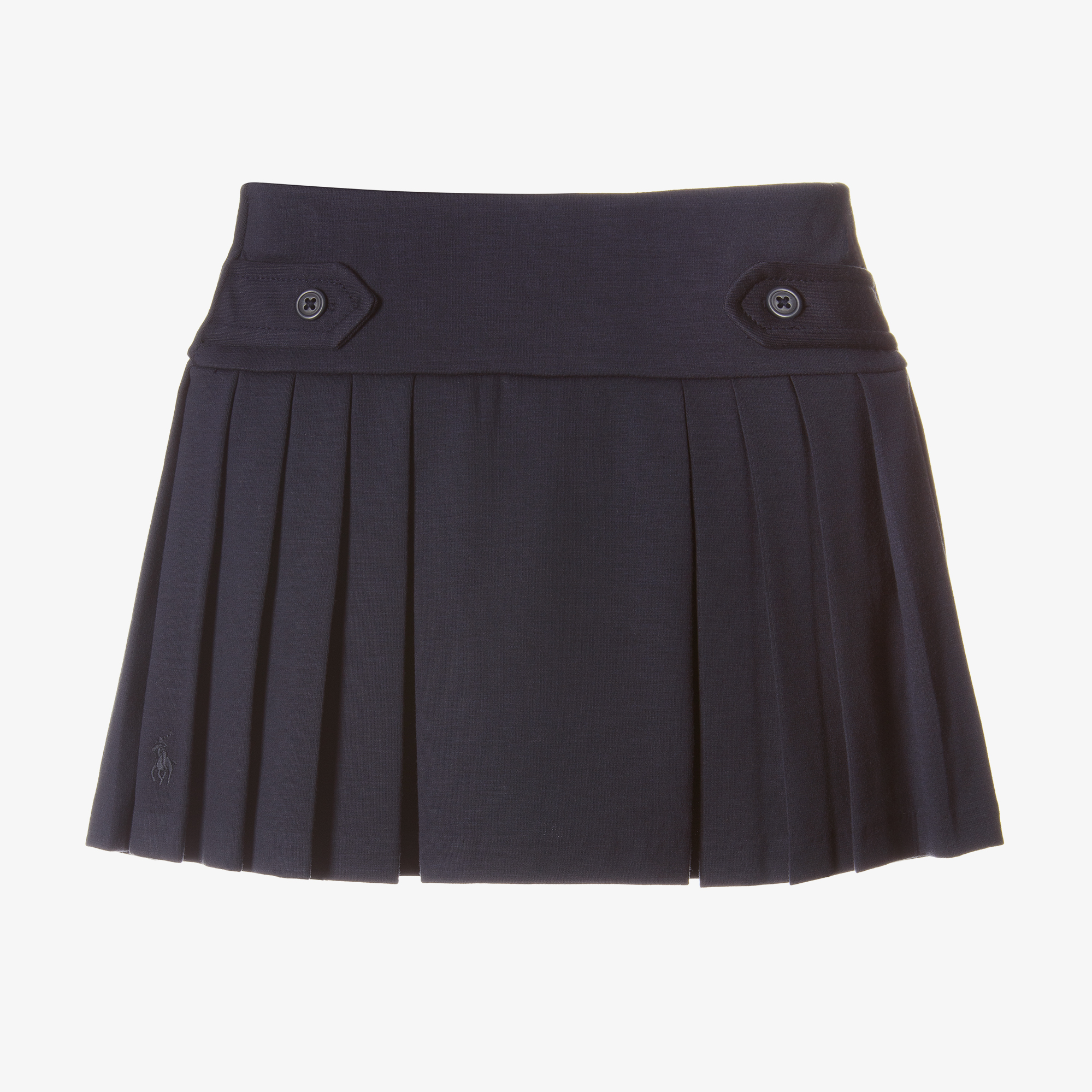 Polo Ralph Lauren - Girls Blue Piqué Logo Skirt | Childrensalon