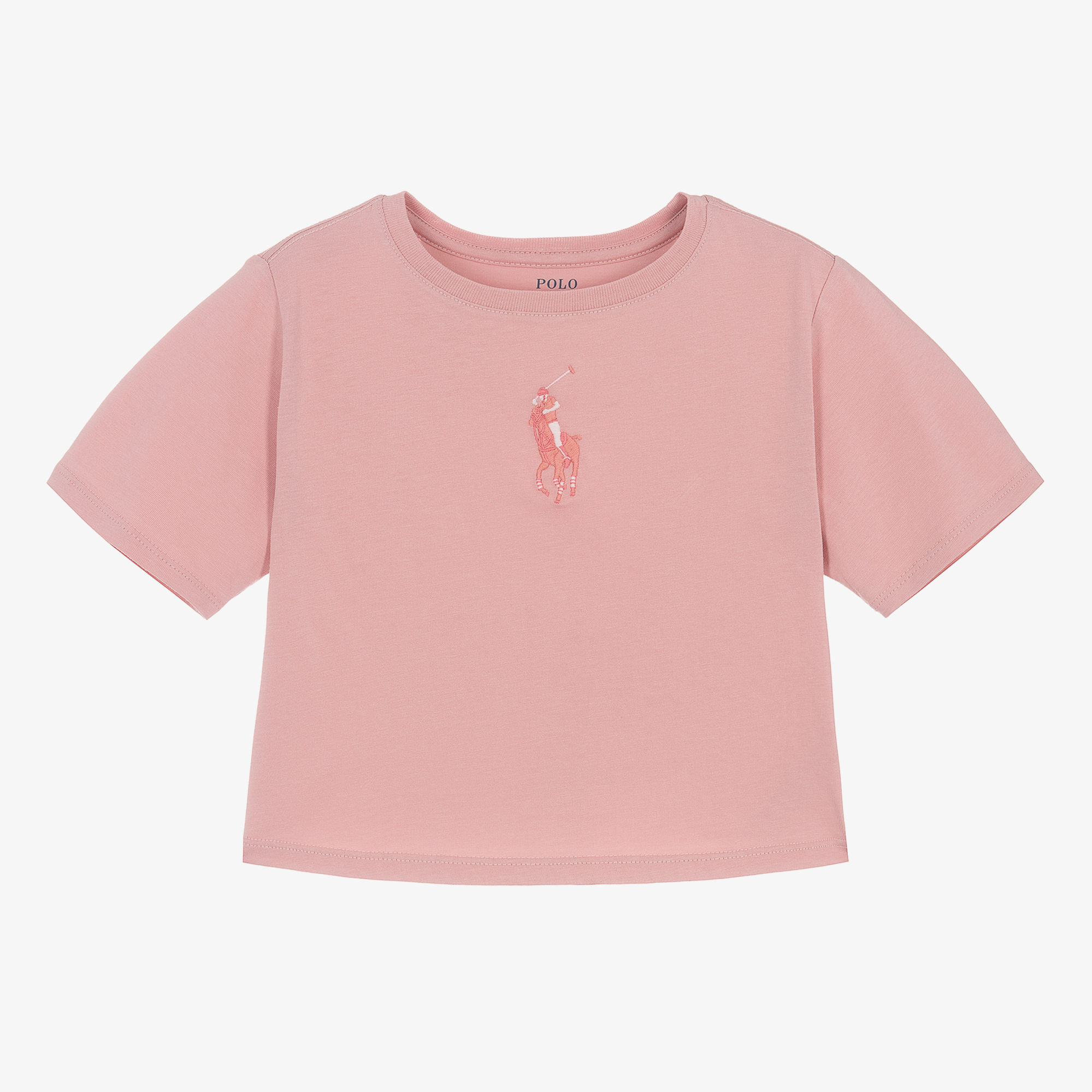 Ralph Lauren Girls Pink Embroidered Pony T Shirt Childrensalon