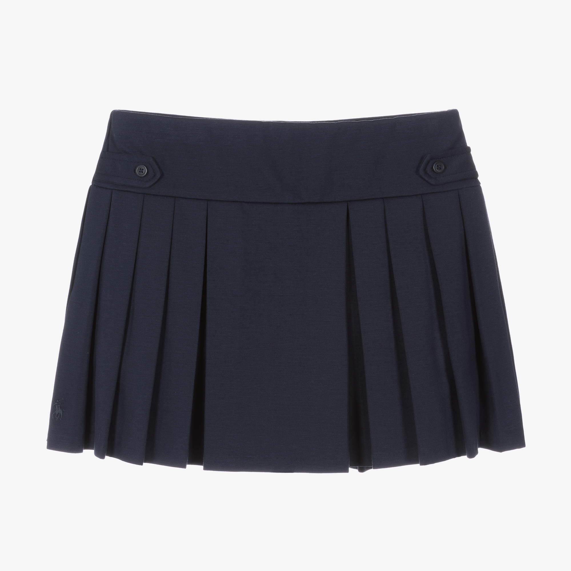 Polo Ralph Lauren - Girls Blue Piqué Logo Skirt | Childrensalon