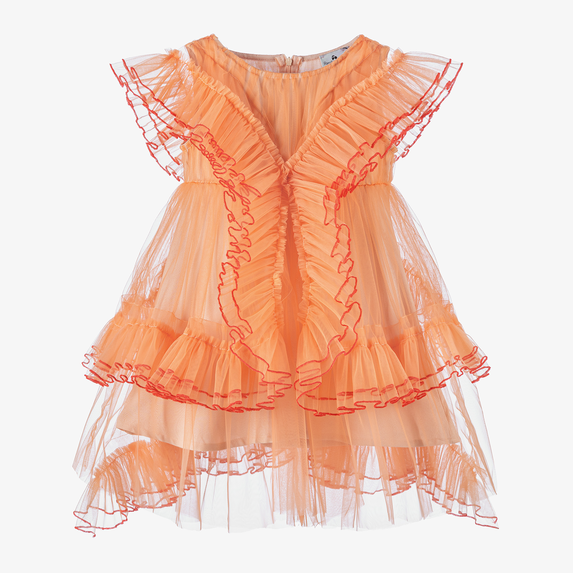 Ruffle 2024 orange dress