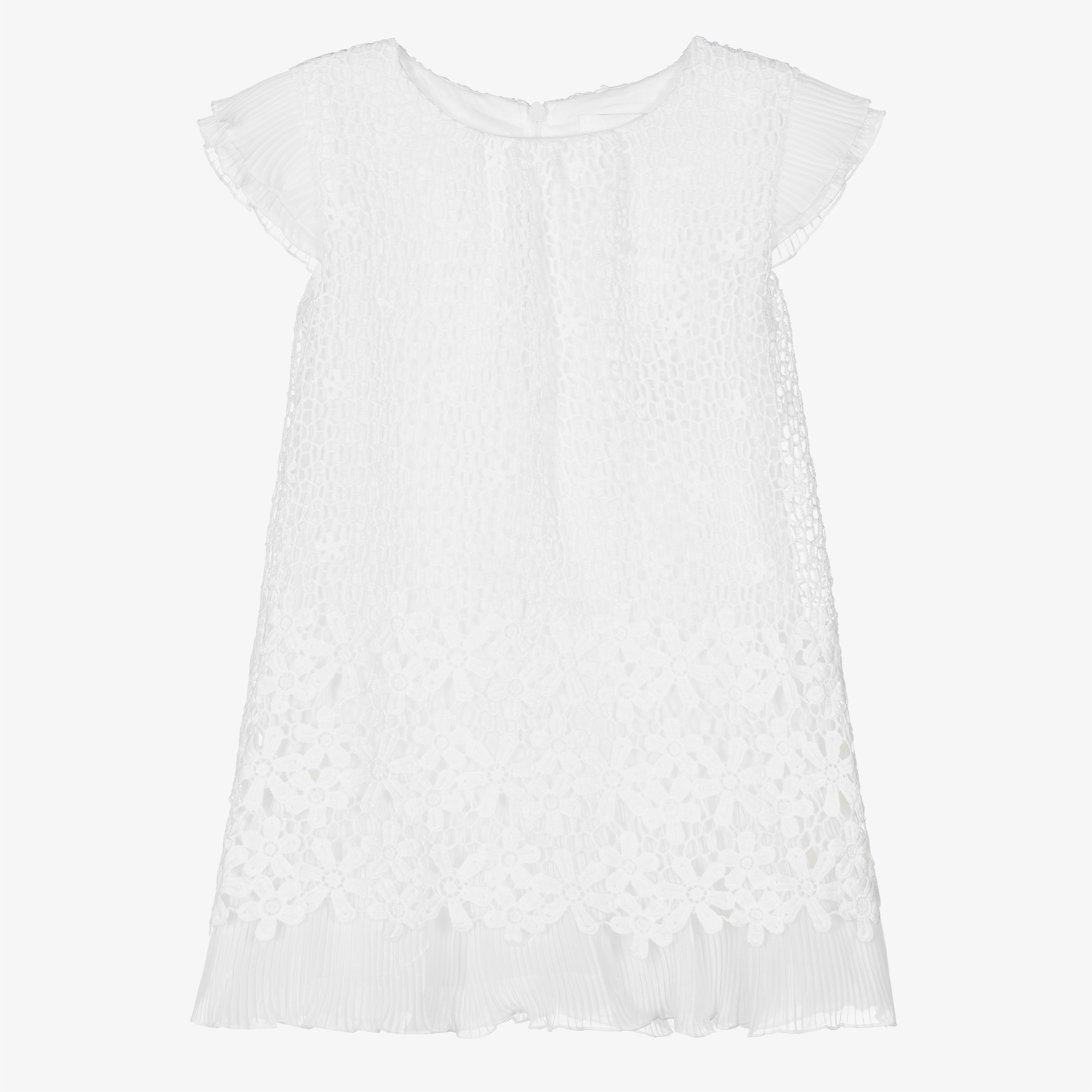 Romano Girls White Lace Dress