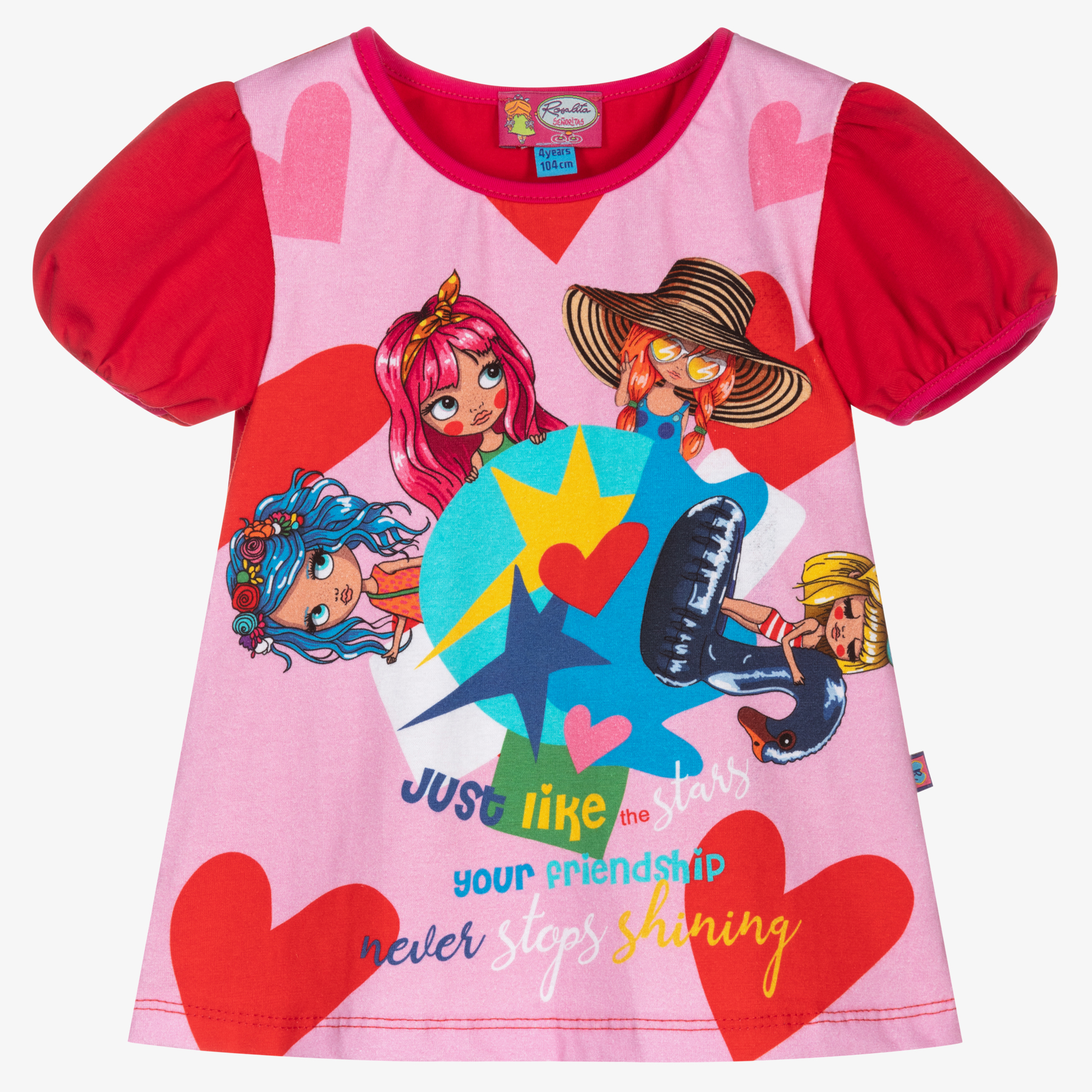 104 Borah Neu bunt pink Rosalita Senoritas Kinder Mädchen Shirt Gr 