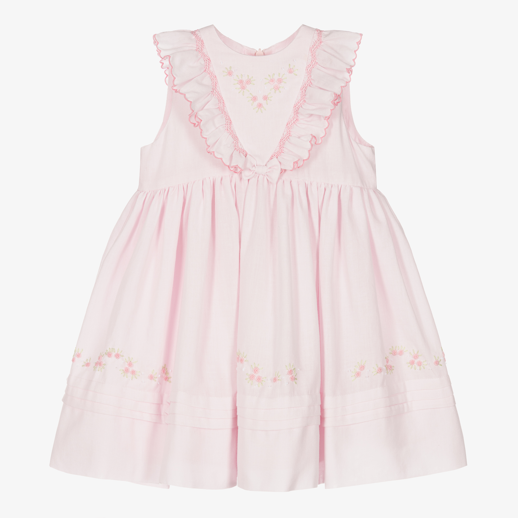 Sarah Louise - Girls Pink Cotton Dress | Childrensalon