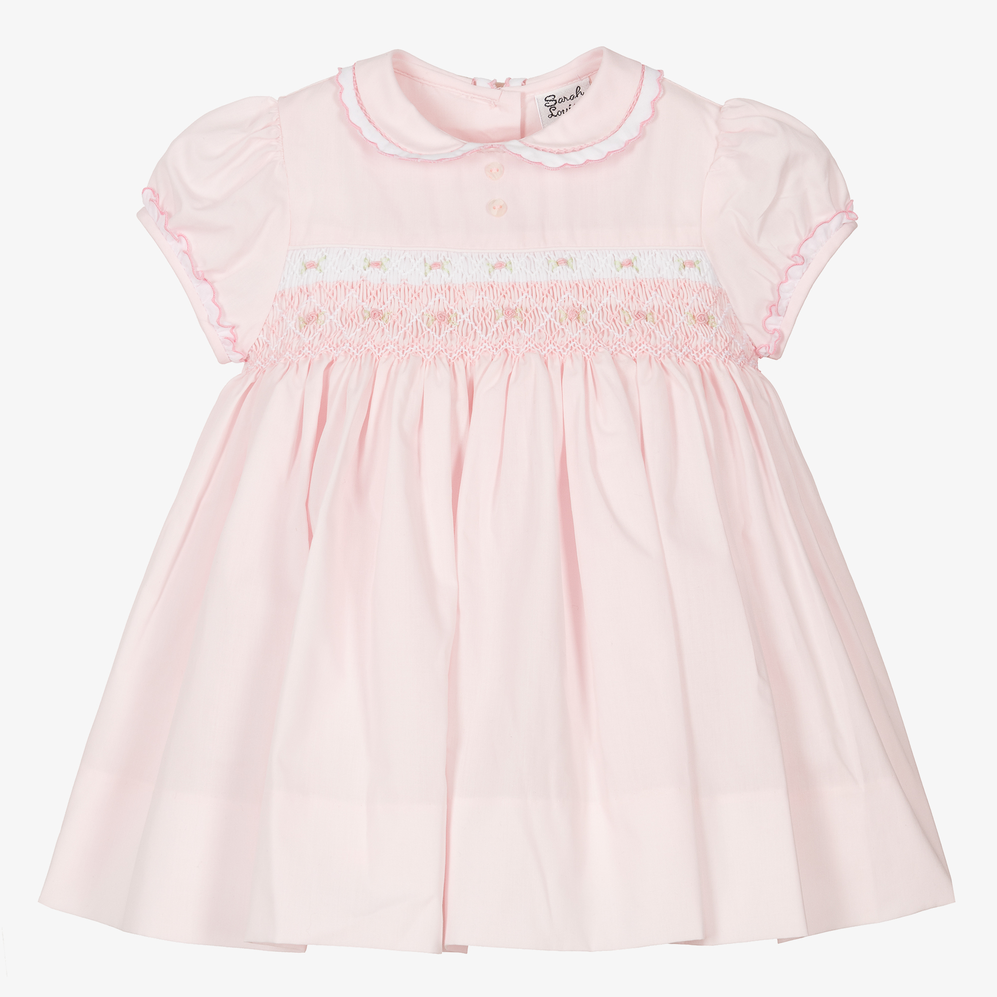 Sarah Louise - Girls Pink Cotton Dress | Childrensalon