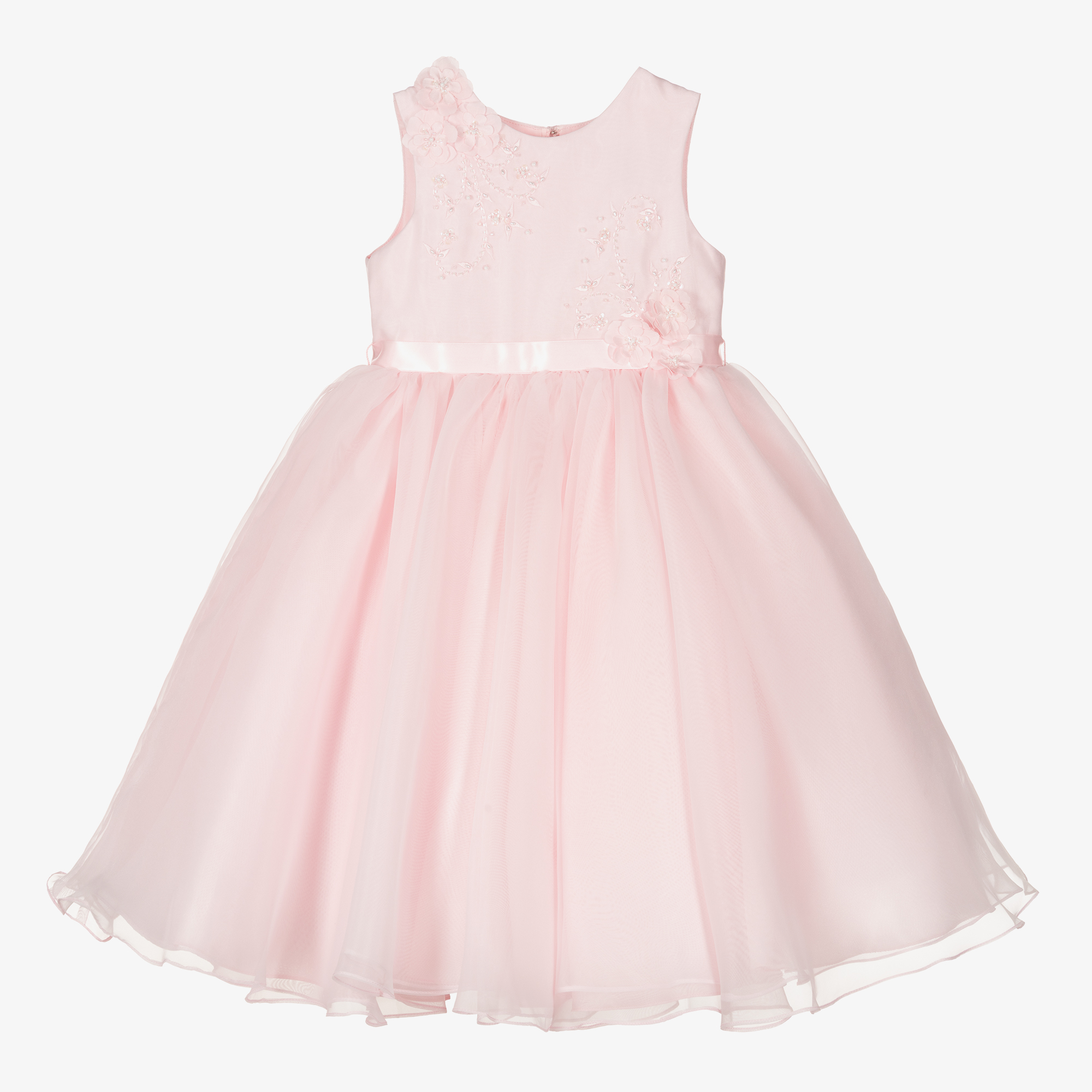 Sarah Louise - Girls Pink Cotton Floral Dress | Childrensalon