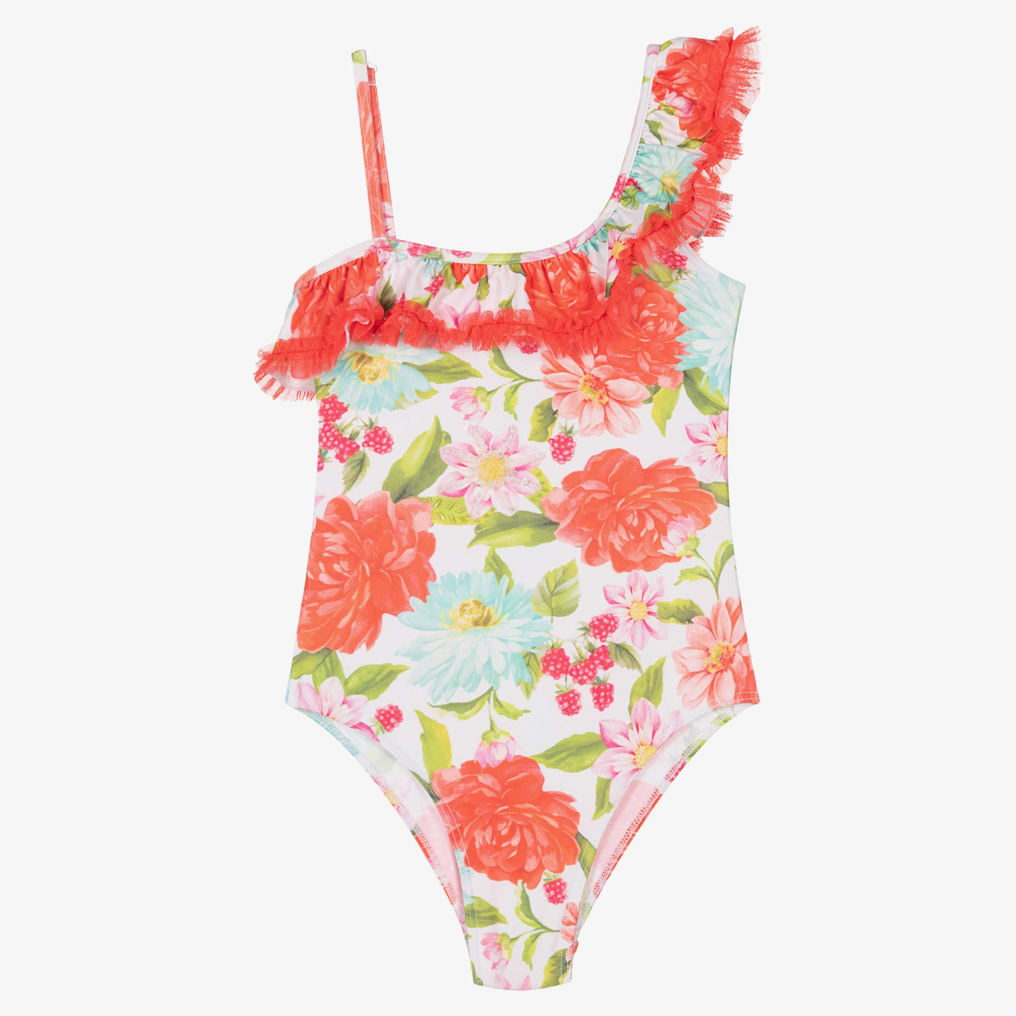 Selini Action - Pink Flowers Swimsuit | Childrensalon