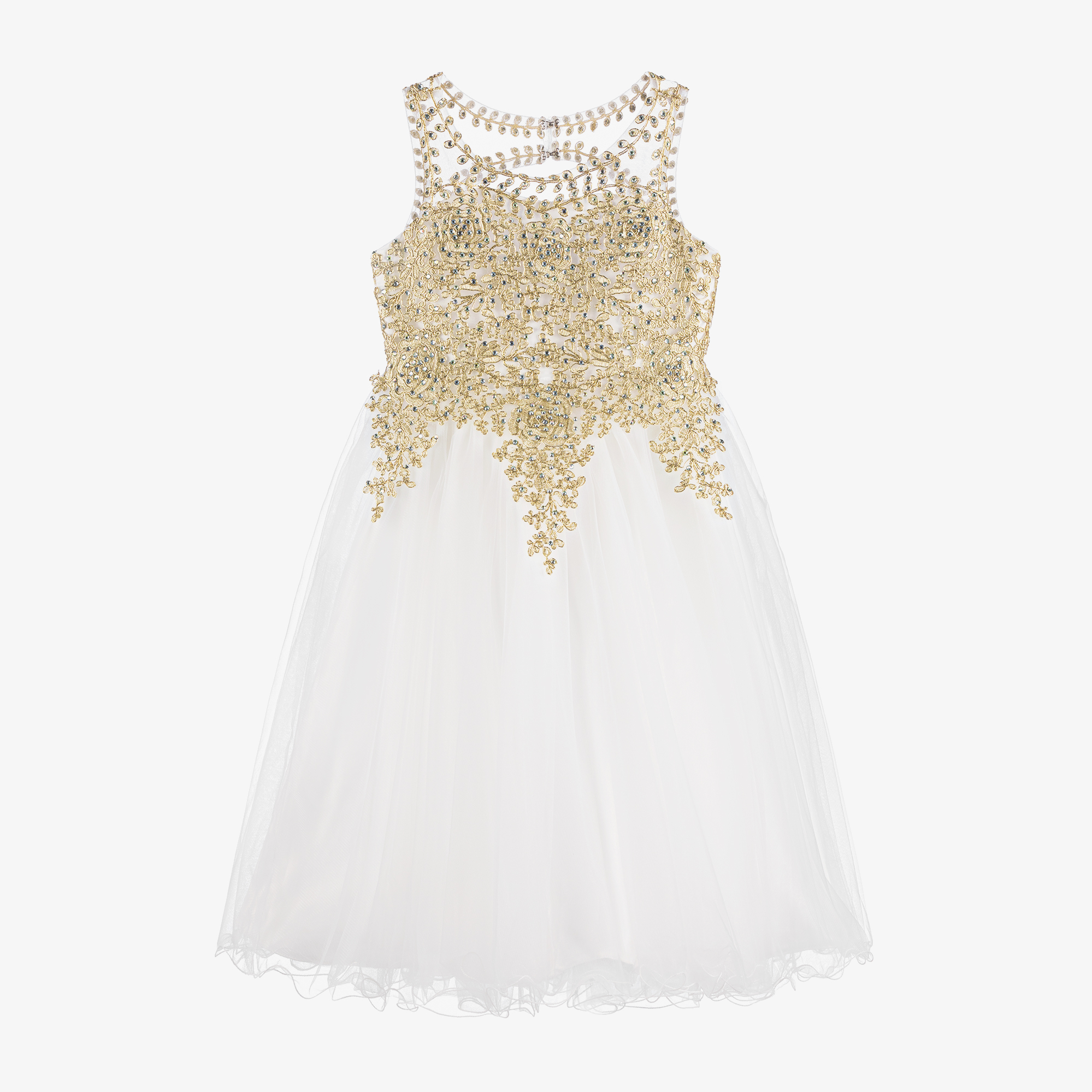 Embroidered Tulle IVORY GOLD