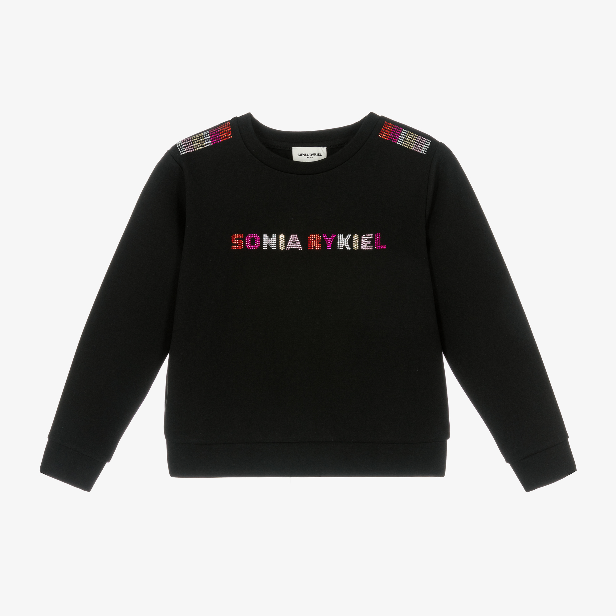 Sonia Rykiel Paris Girls Black Milano Jersey Diamante Sweatshirt