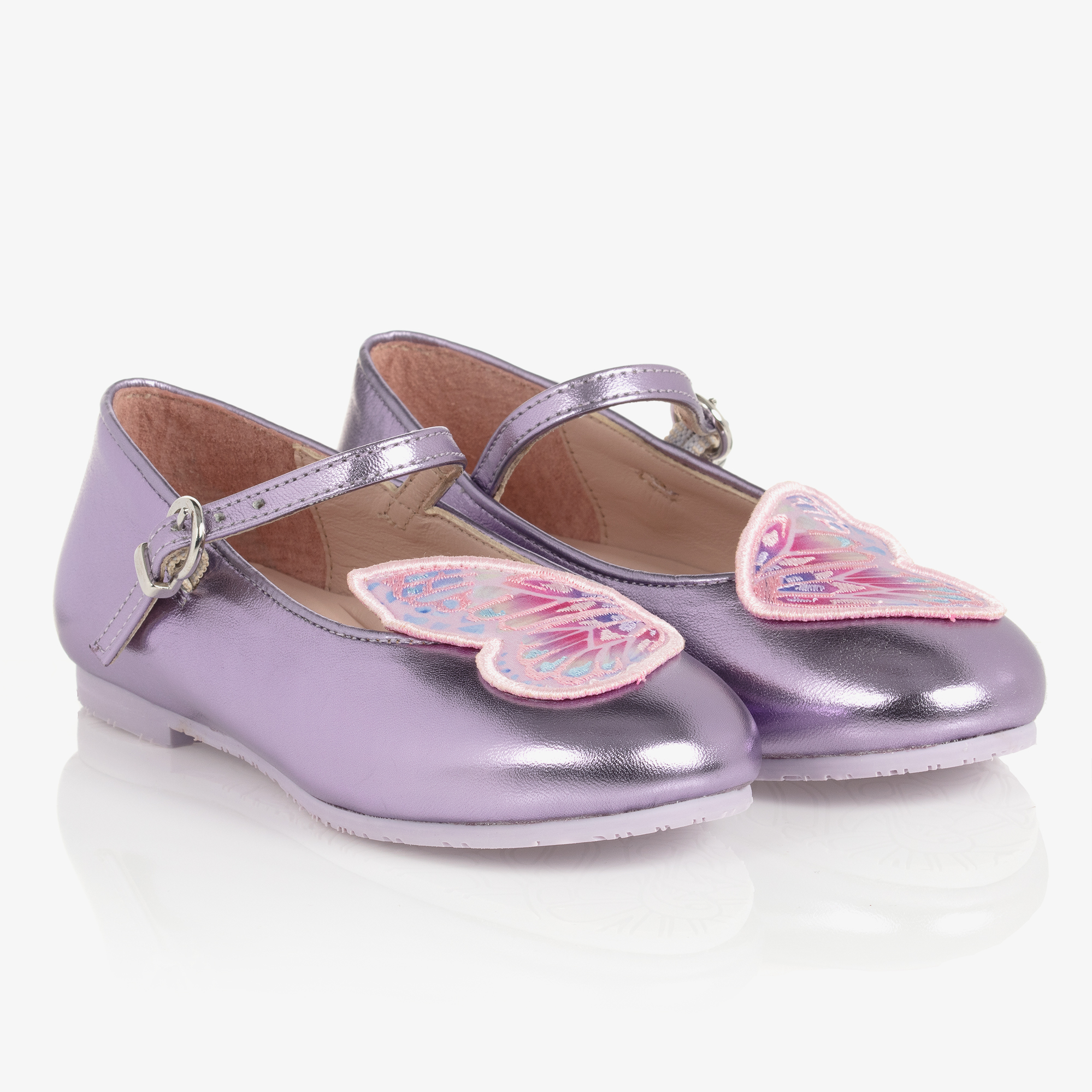 Sophia Webster Mini - Silver Glitter Butterfly Shoes | Childrensalon