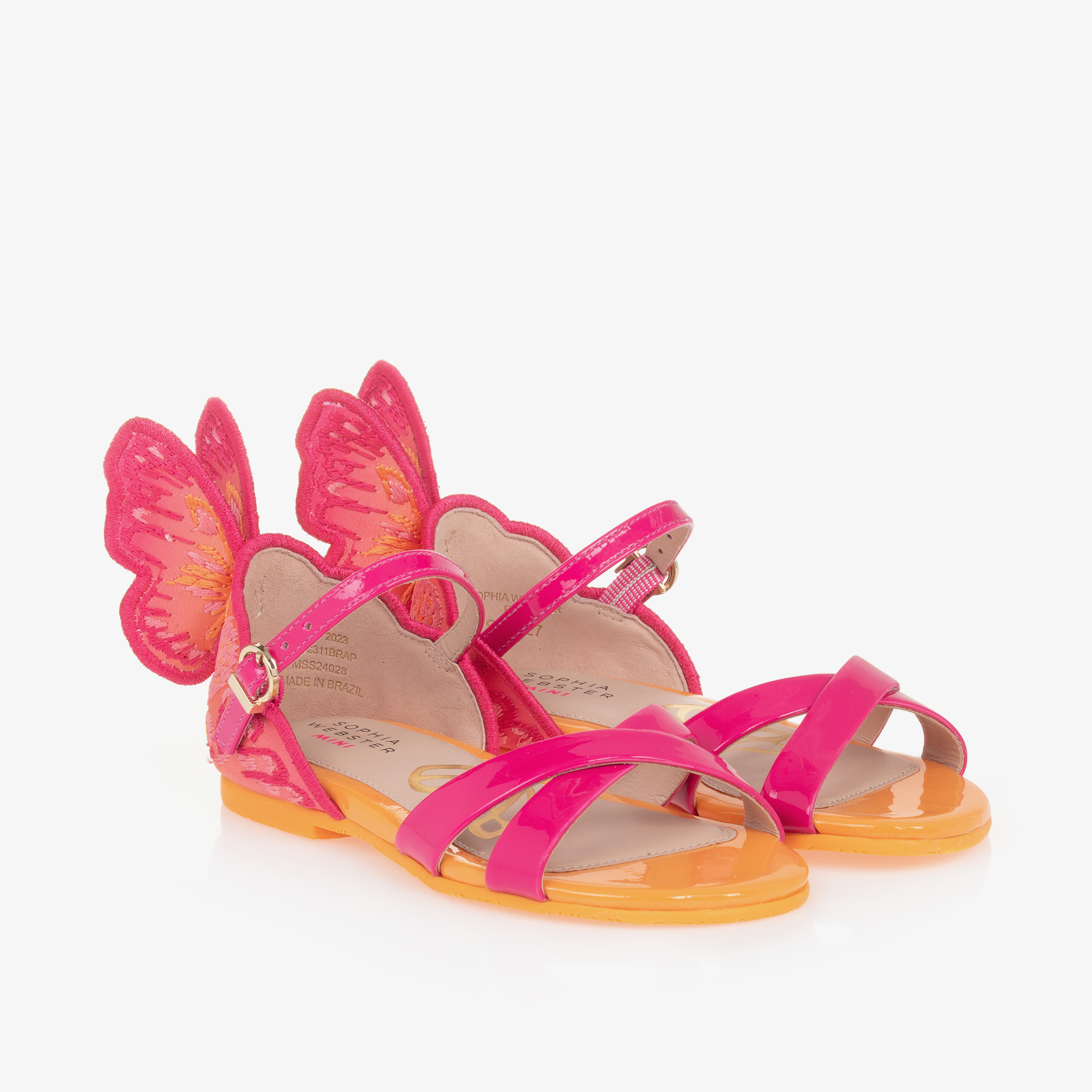 Sophia Webster Mini Girls Pink Orange Chiara Sandals