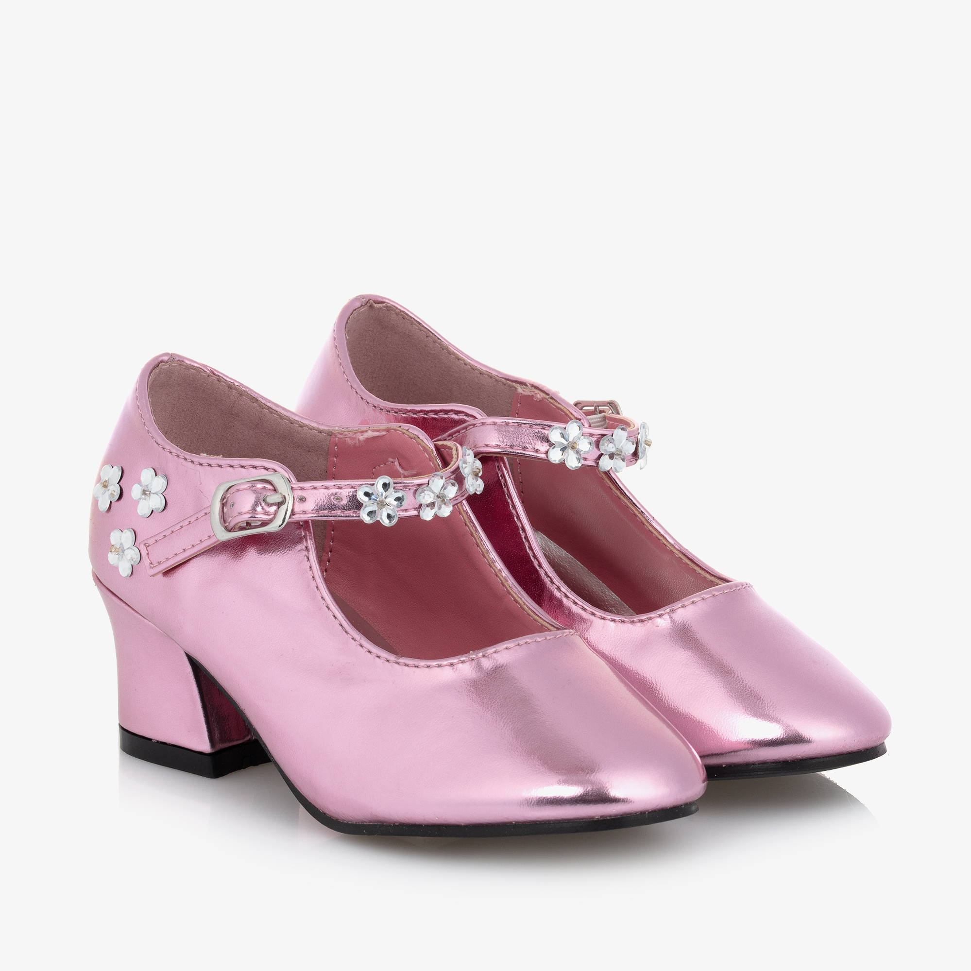 Souza Girls Metallic Pink Heeled Shoes