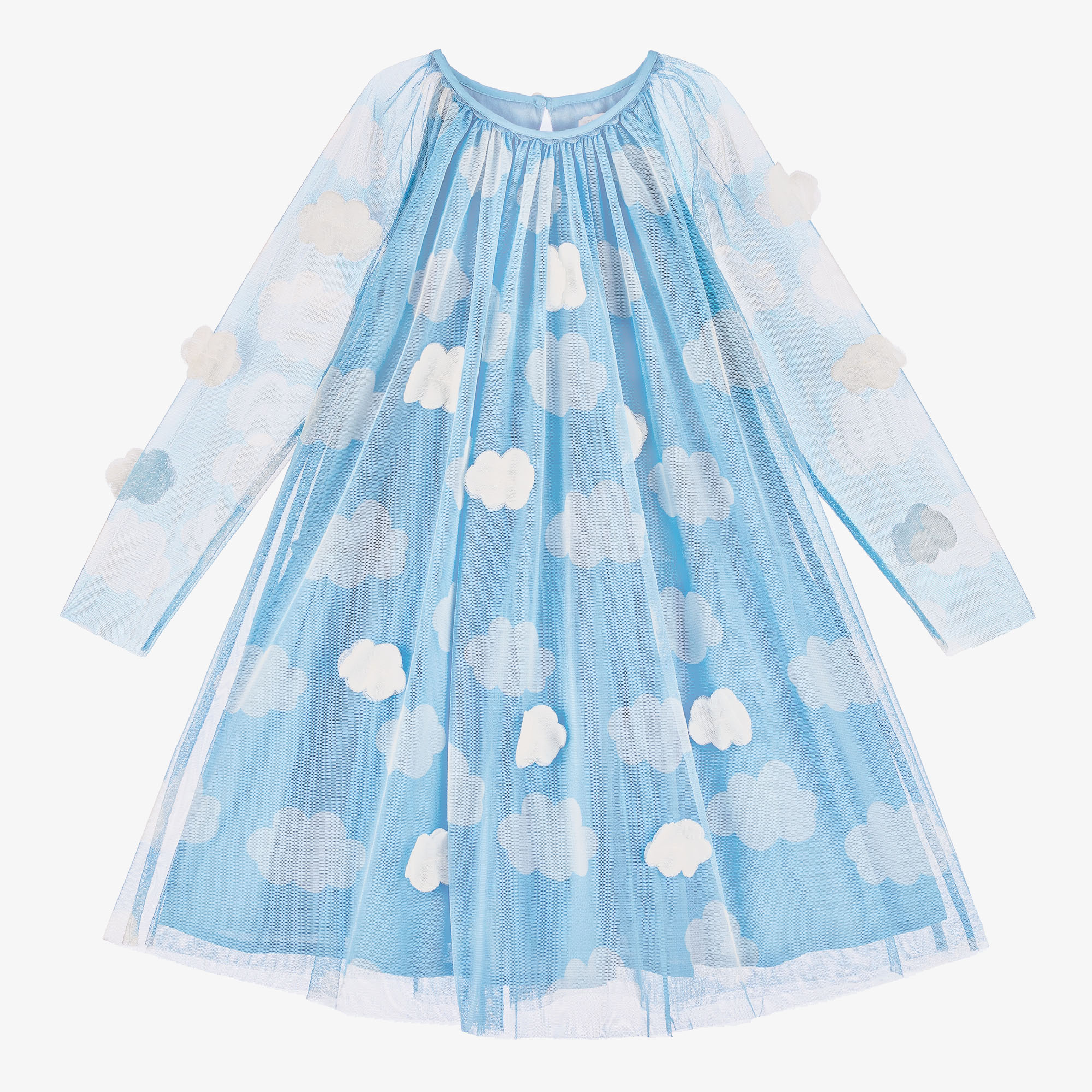 NWT Stella McCartney Kids Misty Dress, Metallic Star shops Print, Gray Blue, Size 8