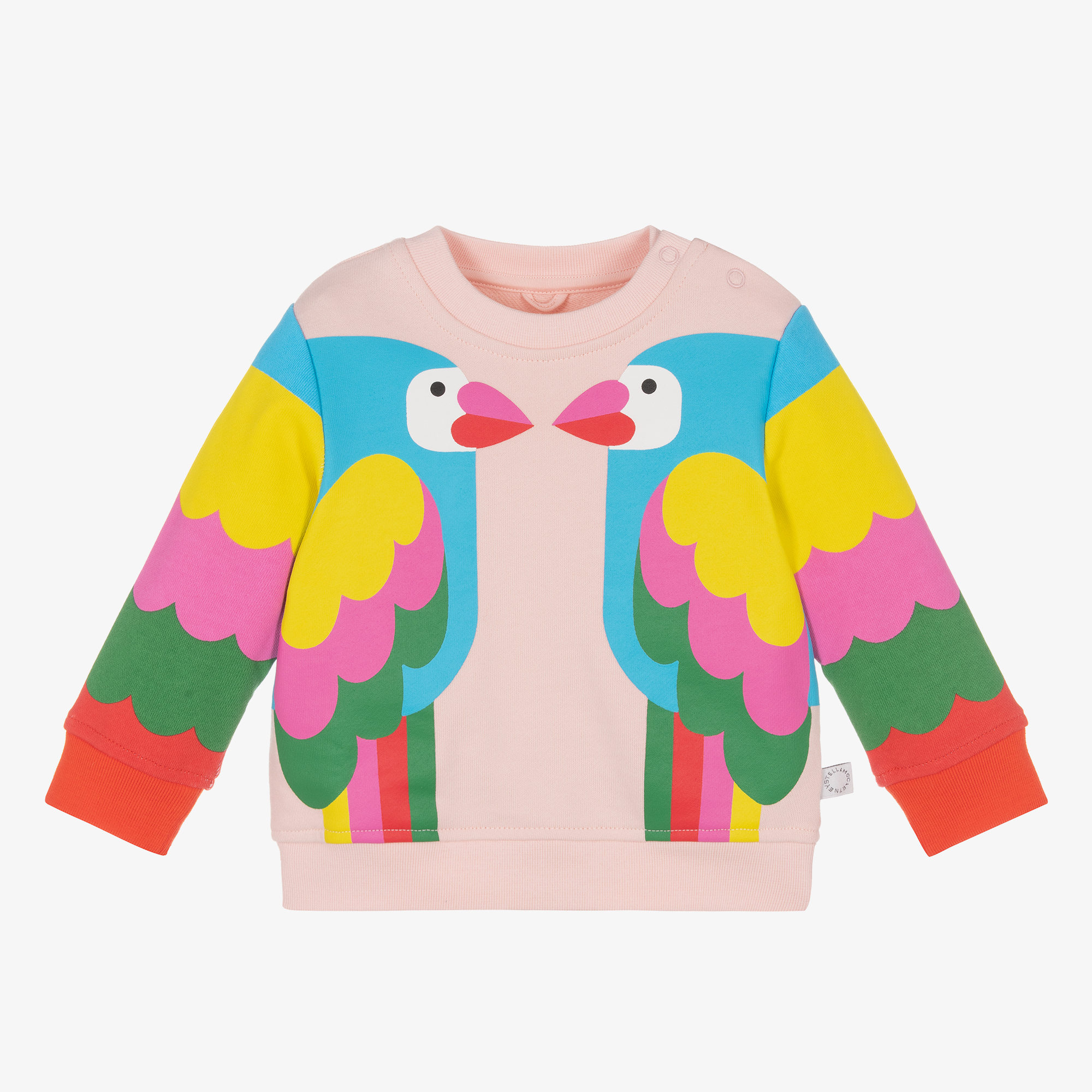 Stella McCartney Kids - Girls Ivory Organic Cotton Parrot T-Shirt ...