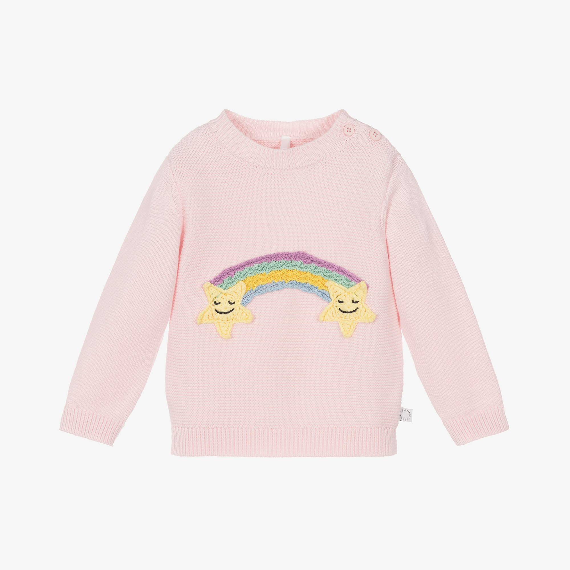 Stella McCartney Kids Girls Pink Cotton Rainbow Sweater