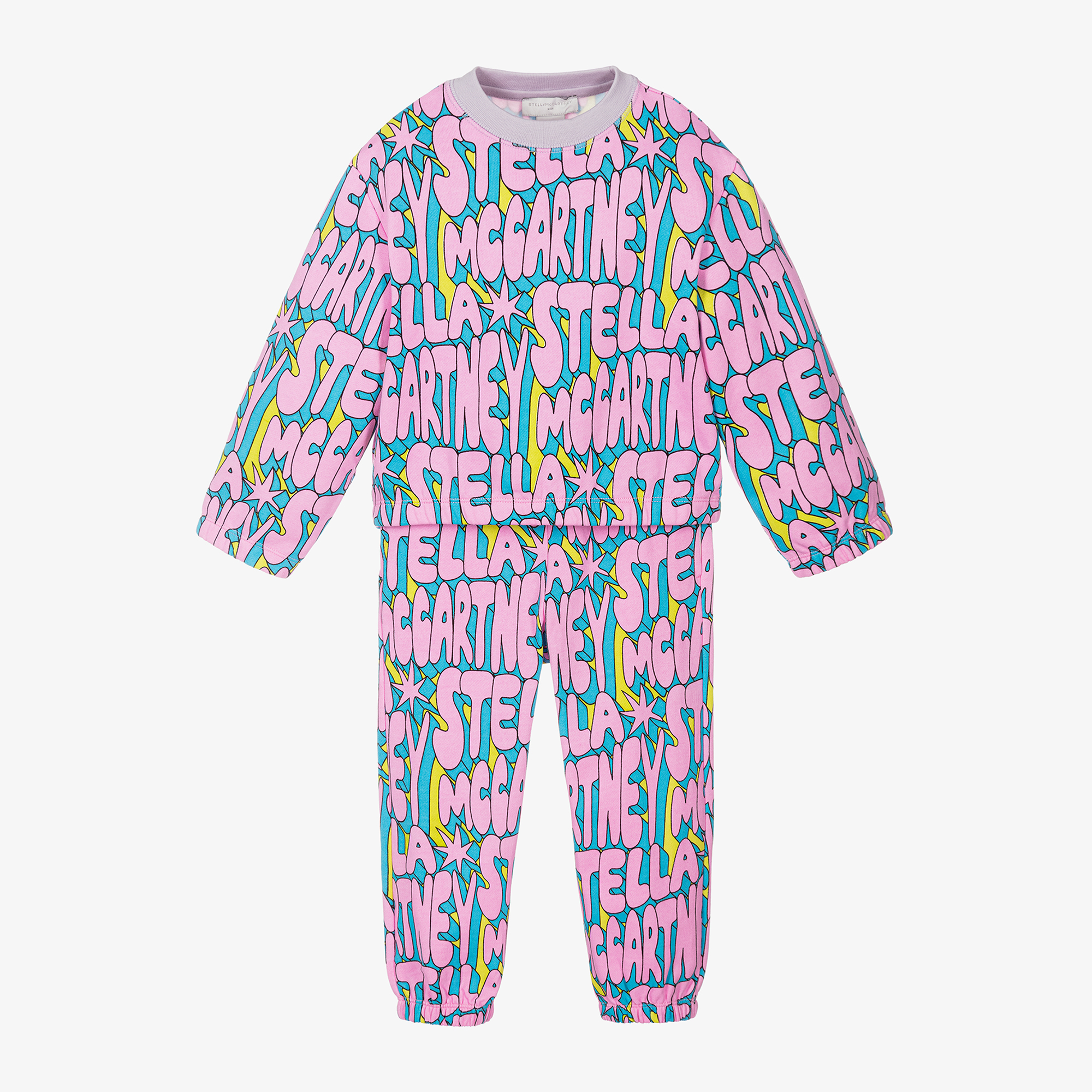 Stella McCartney Kids Girls Pink Logo Cotton Tracksuit