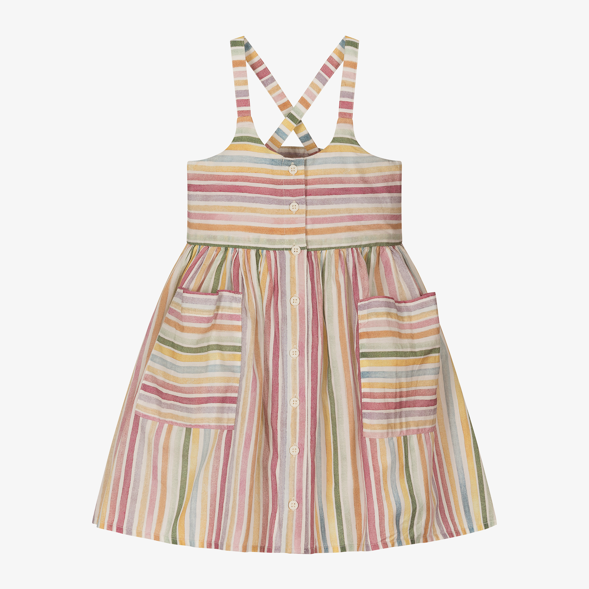 Stella McCartney Kids - Girls Metallic Rainbow Stripe Dress | Childrensalon