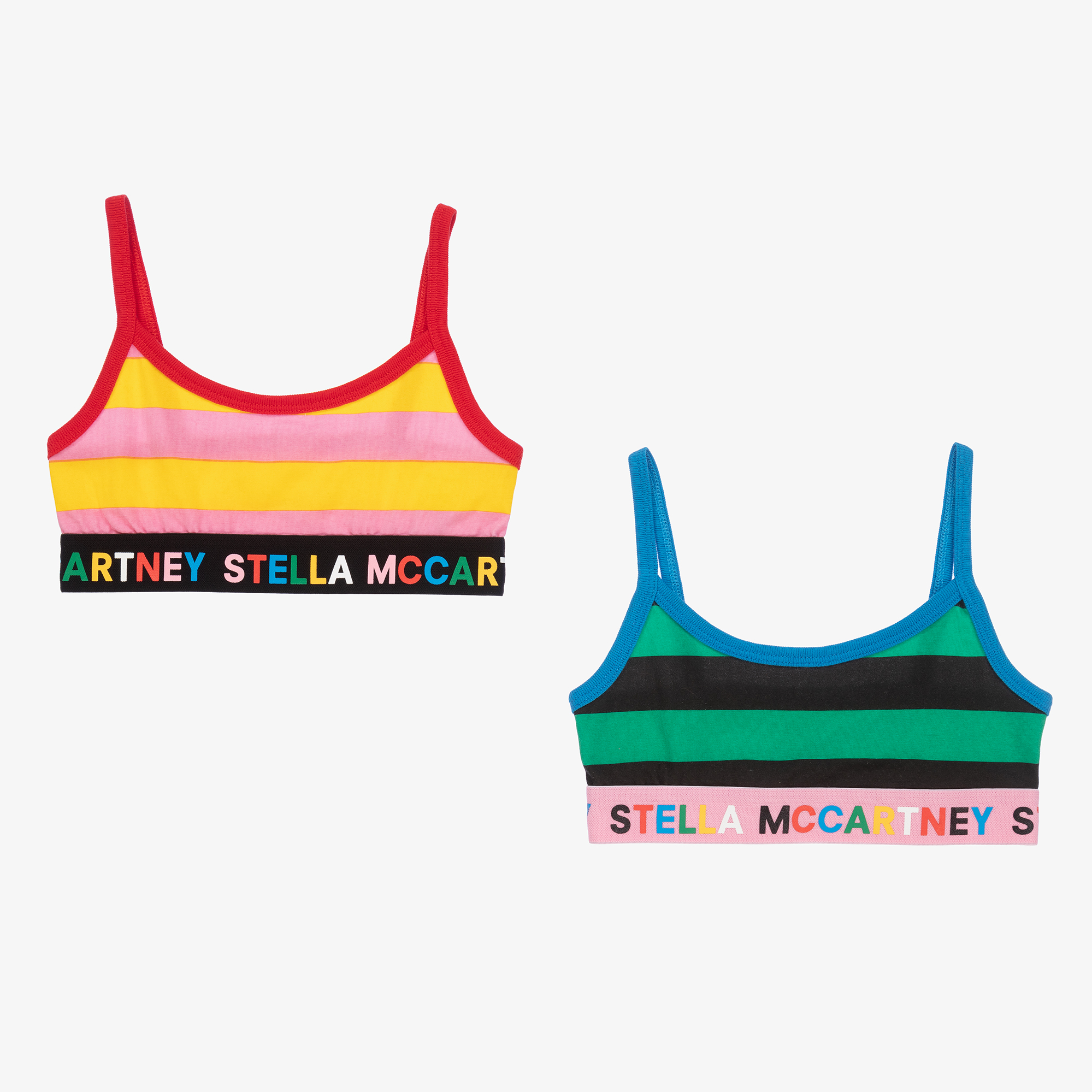 Stella McCartney Kids - Teen Girls Multicolour Stripe Bras (2 Pack)