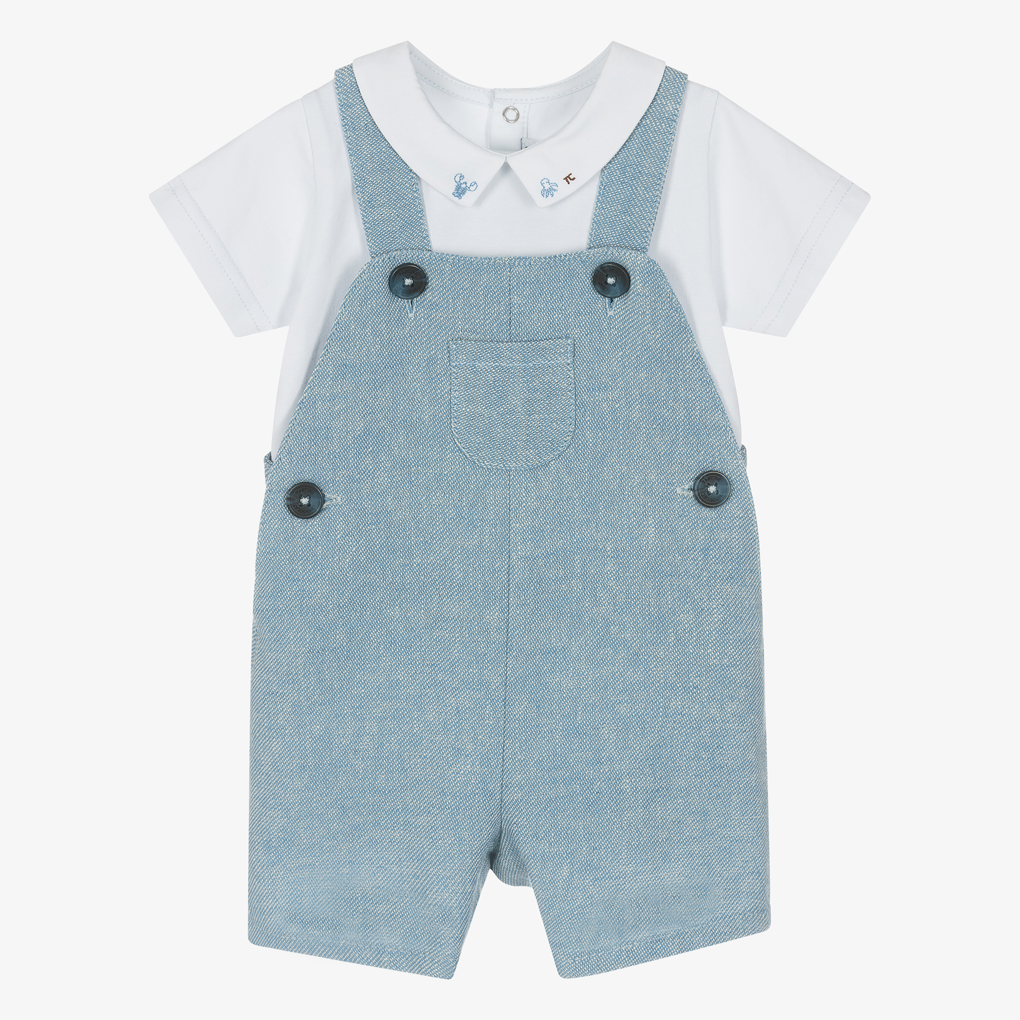 Linen Dungaree Shorts