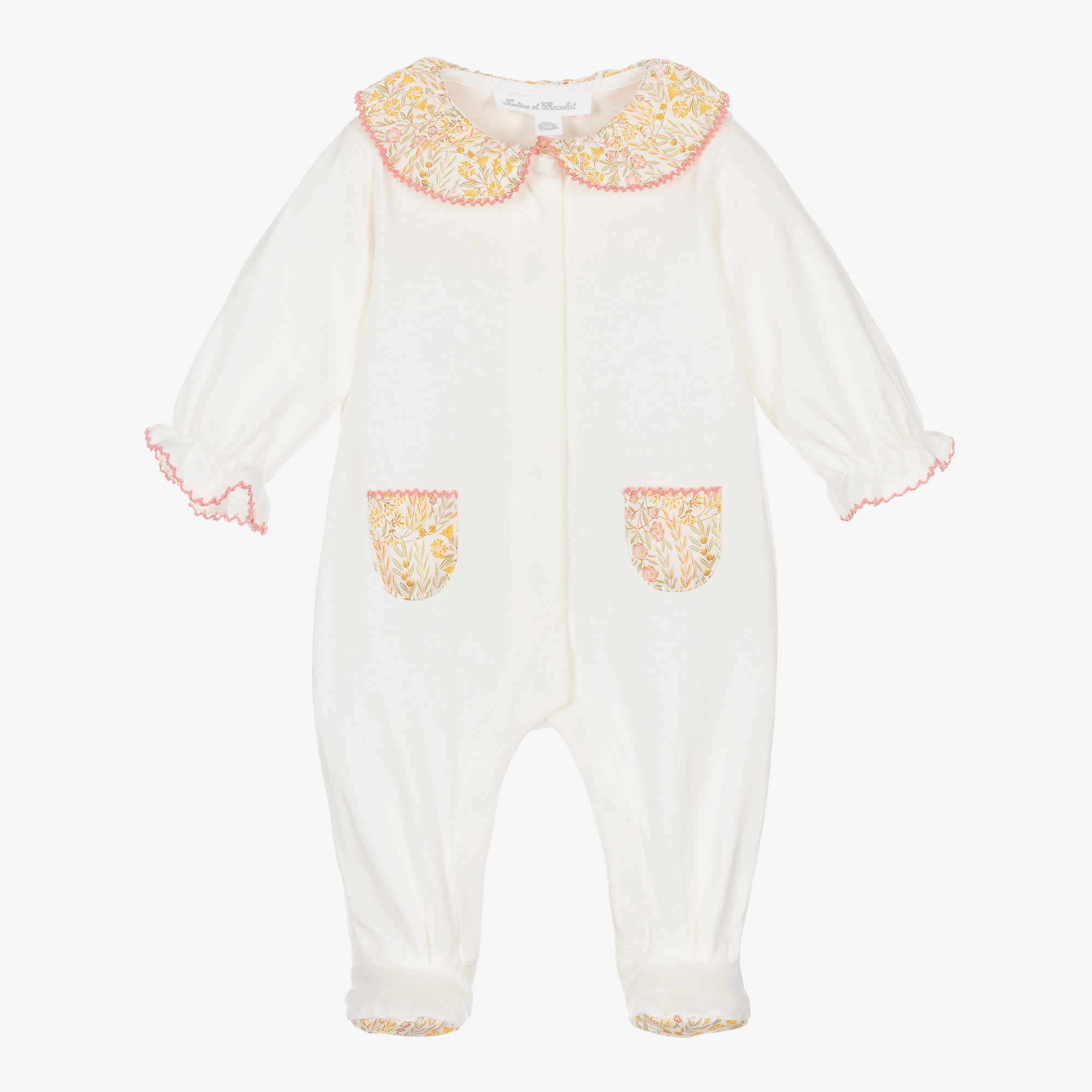 Tartine et Chocolat - Girls Floral Cotton Babygrow | Childrensalon