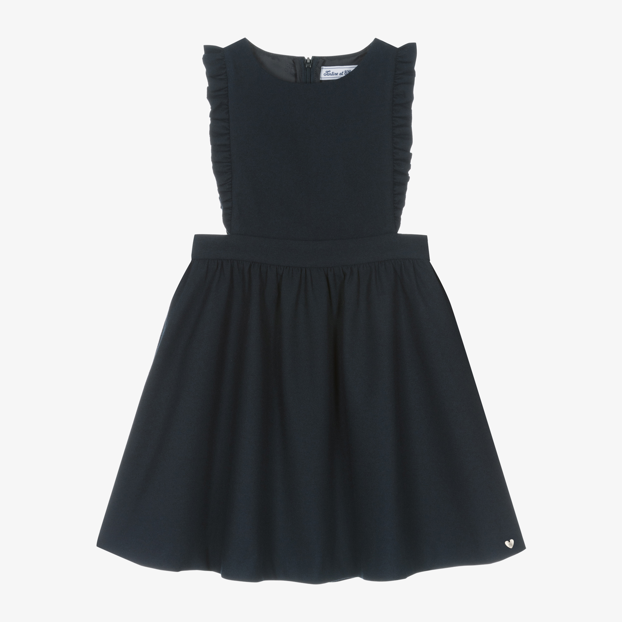 Ladies navy pinafore dress hotsell