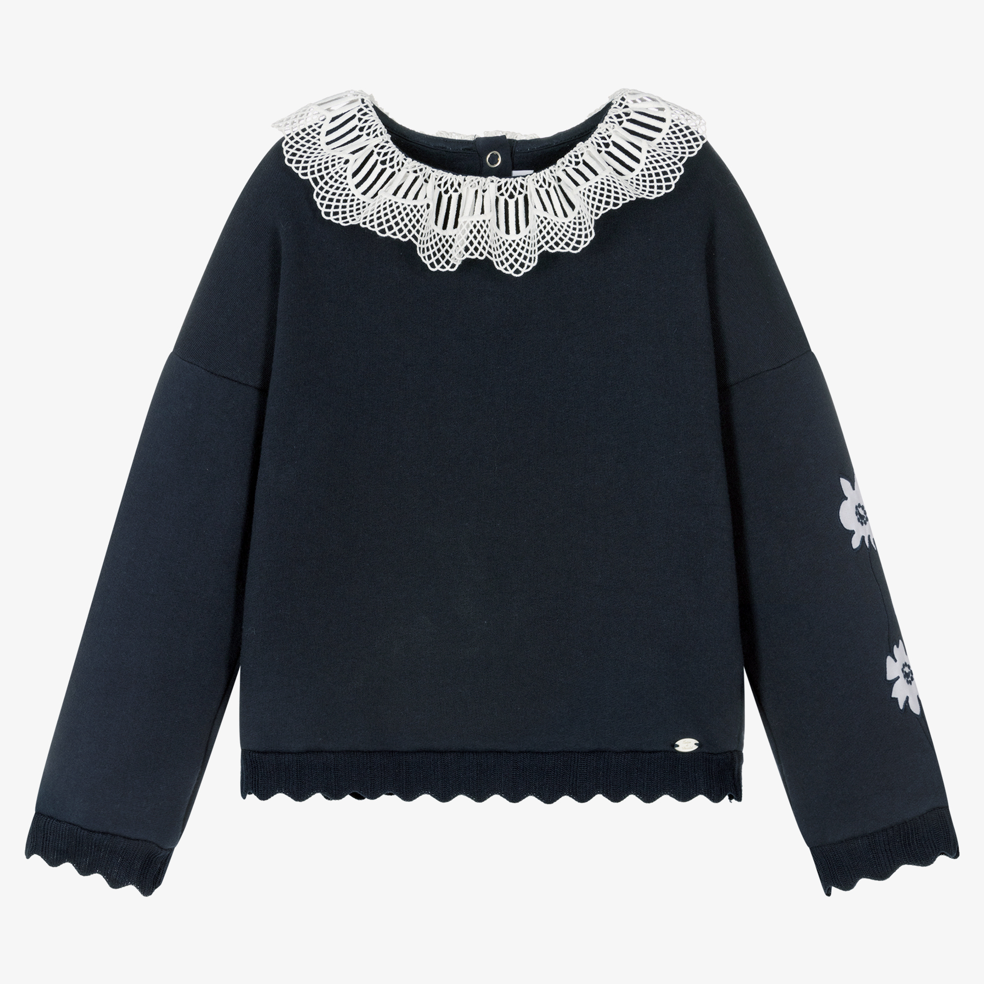 Lace hot sale collar sweater