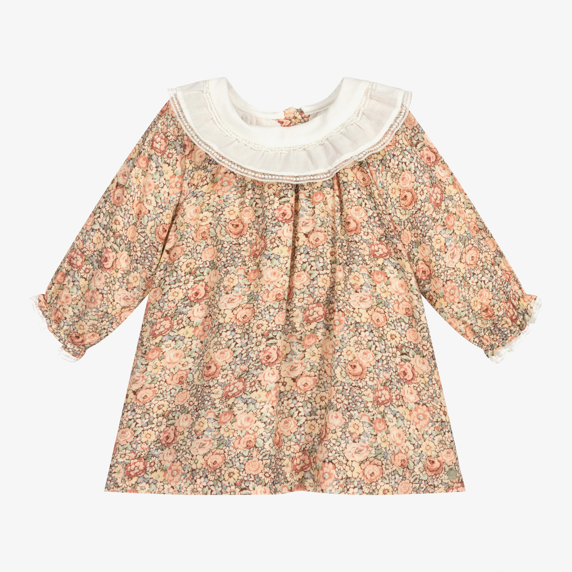 Tartine et Chocolat - Pink Embroidered Linen Dress | Childrensalon
