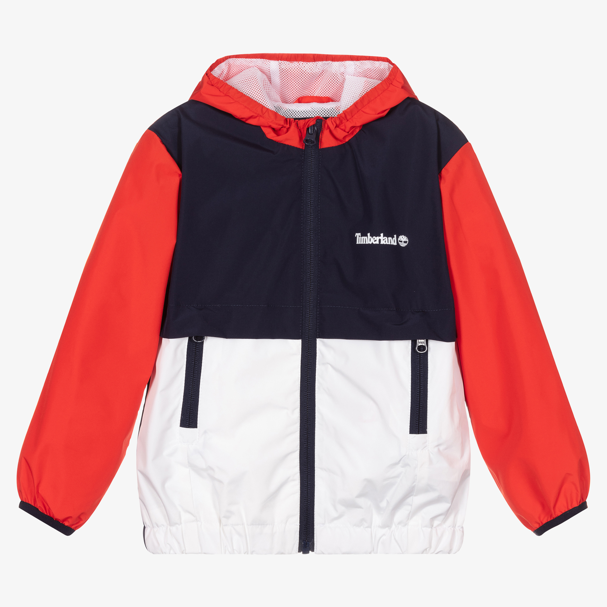 Timberland - Red & Blue Hooded Windbreaker | Childrensalon