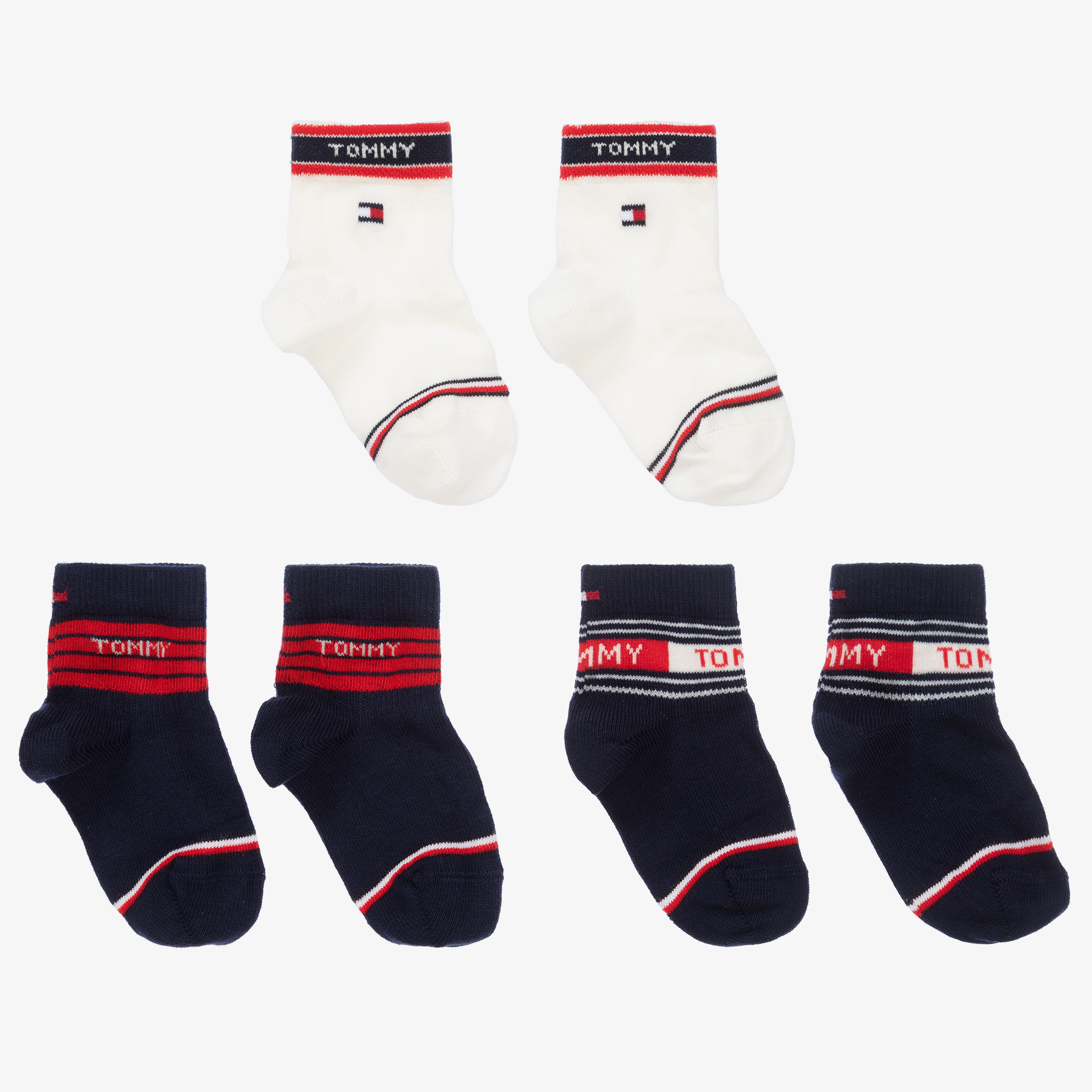 Tommy Hilfiger - Baby Cotton Logo Socks(3 Pack) Childrensalon