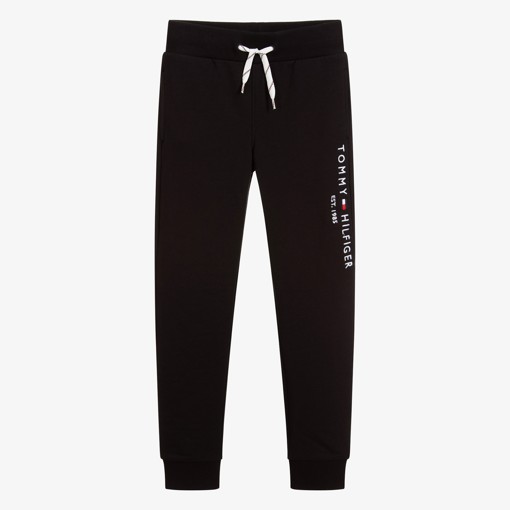 Tommy Hilfiger Boys Black Cotton Flag Joggers Childrensalon