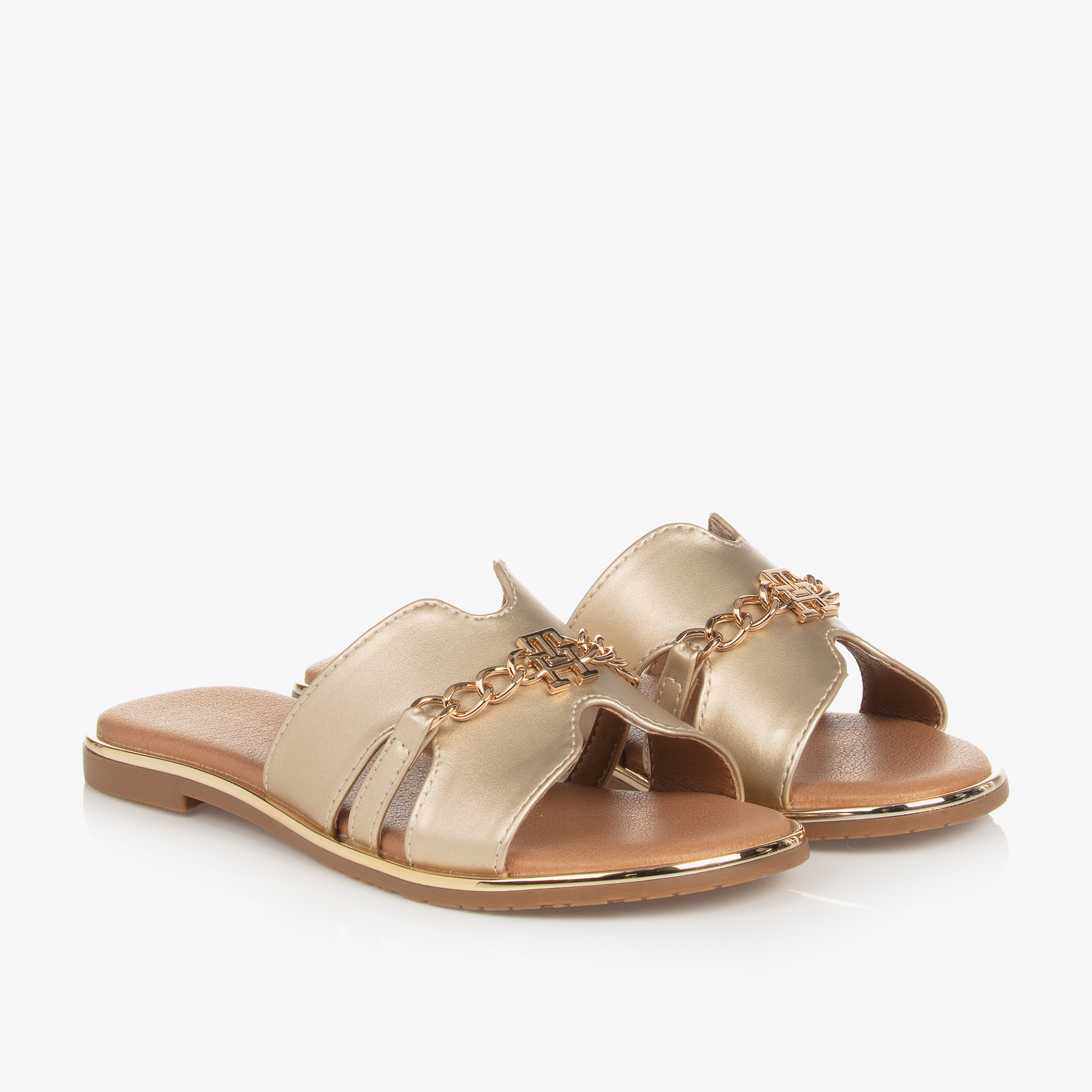 Tommy hilfiger hot sale gold sliders