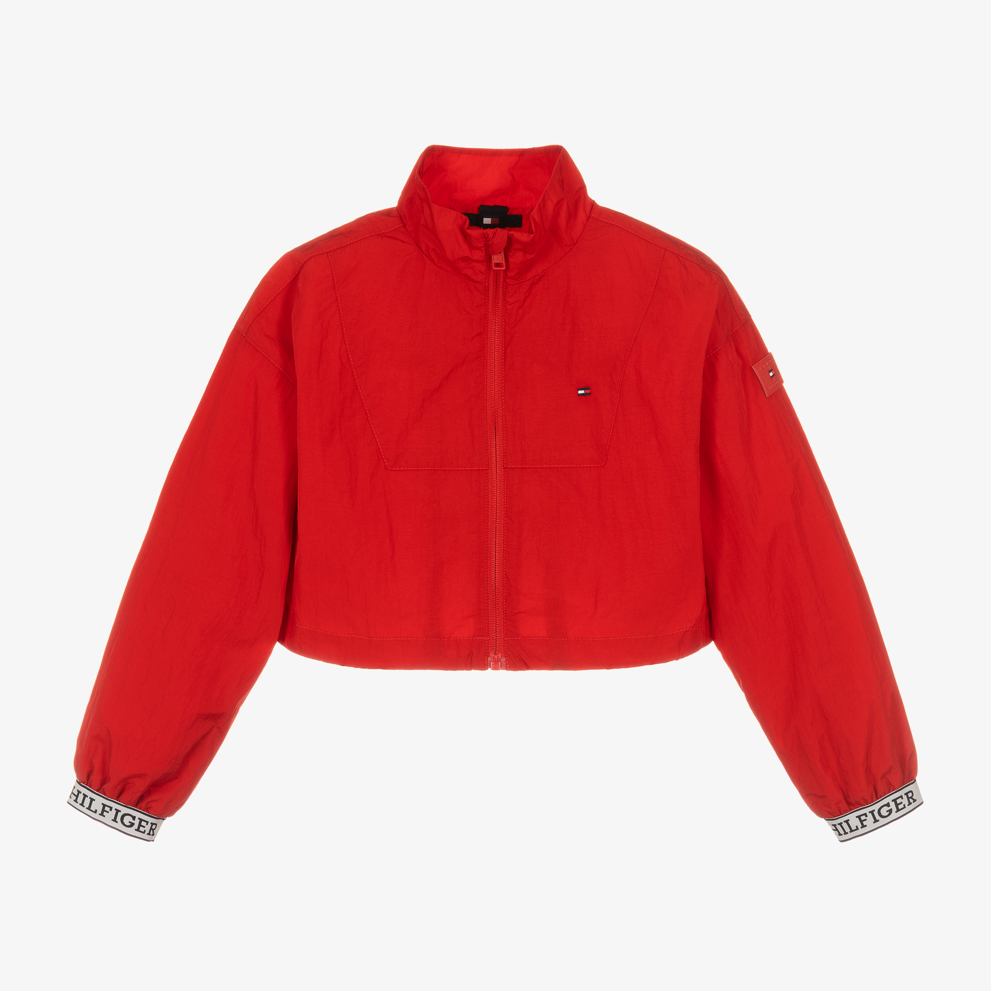 Tommy Hilfiger - Girls Red Cropped Windbreaker Jacket