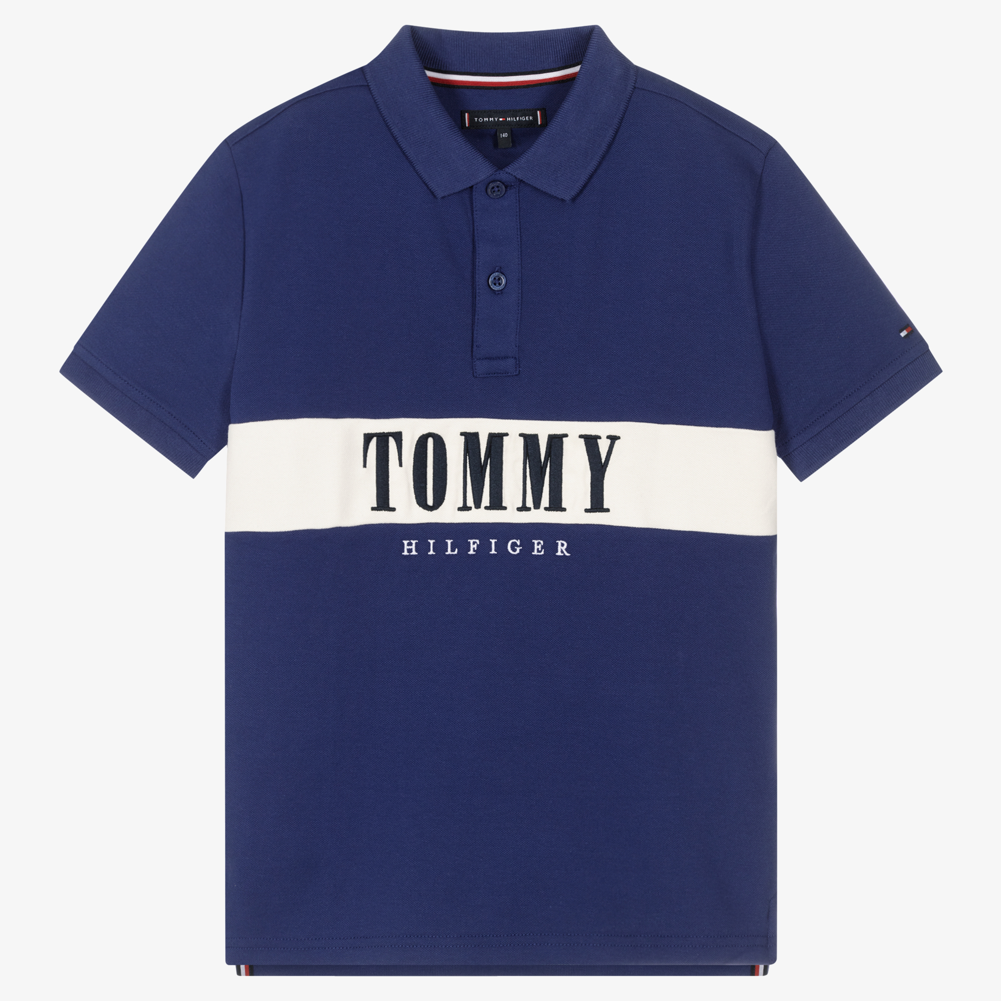 Tommy Hilfiger - Teen Blue & Grey Polo Shirt | Childrensalon