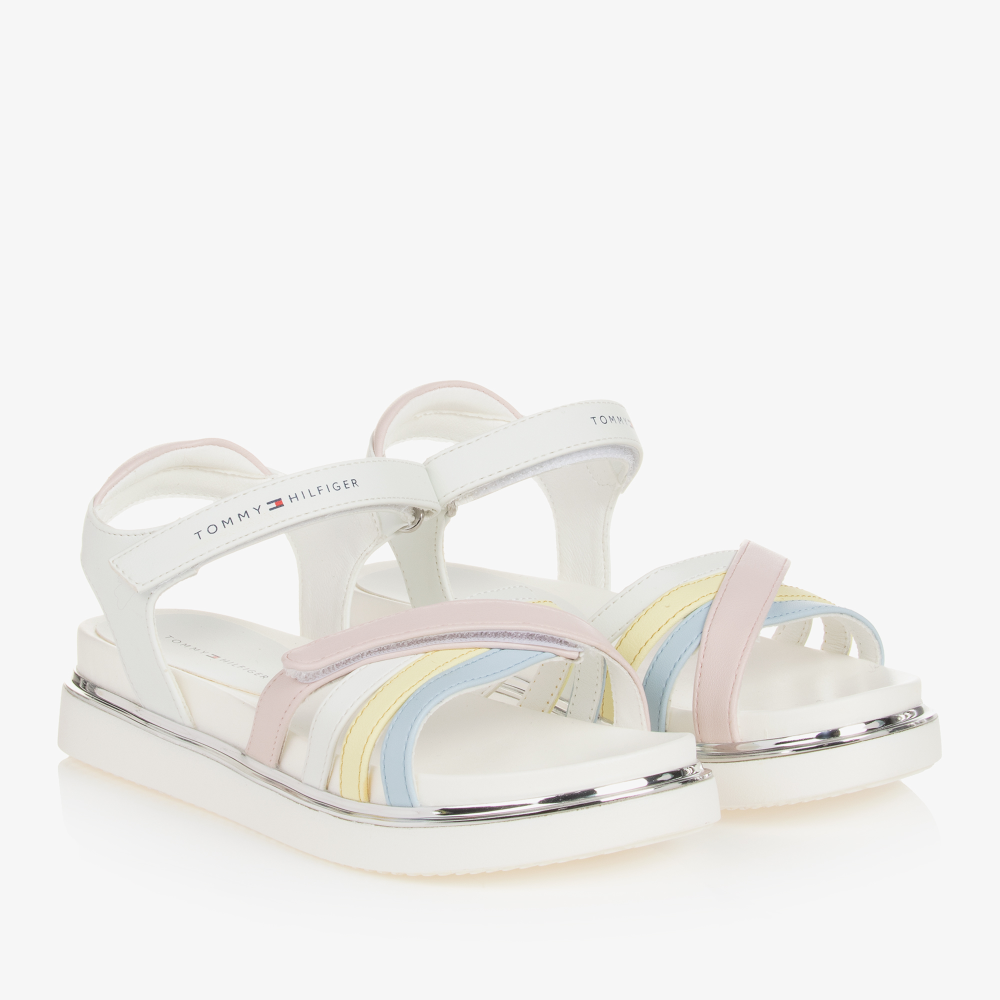 Tommy hilfiger best sale white sandals