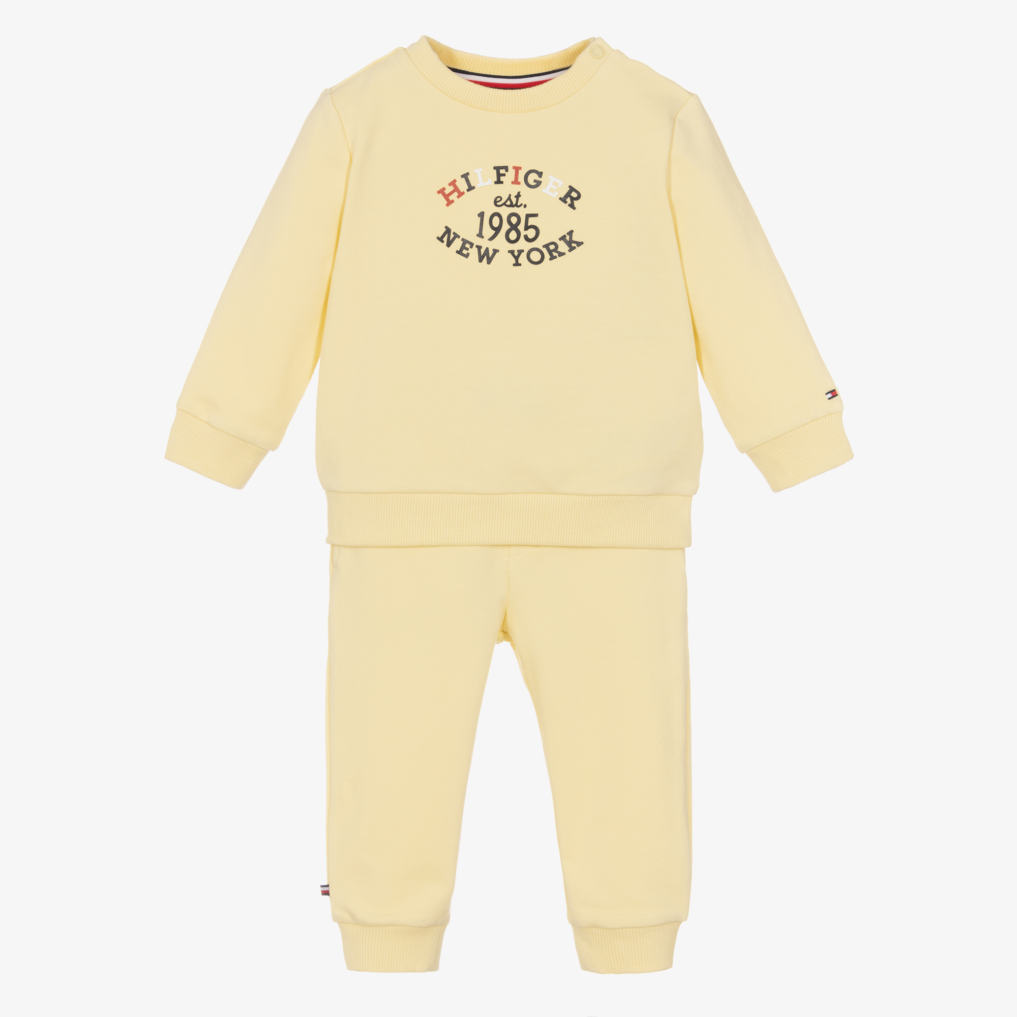 Tommy Hilfiger Yellow Cotton Baby Tracksuit Childrensalon