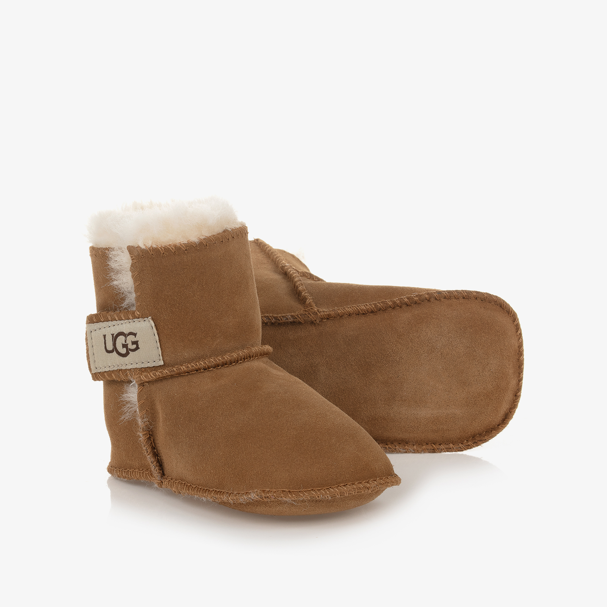 UGG Girls Suede Leather Bow Boots Wool Girls Kids USA 12 / UK 11 Brown by Childrensalon
