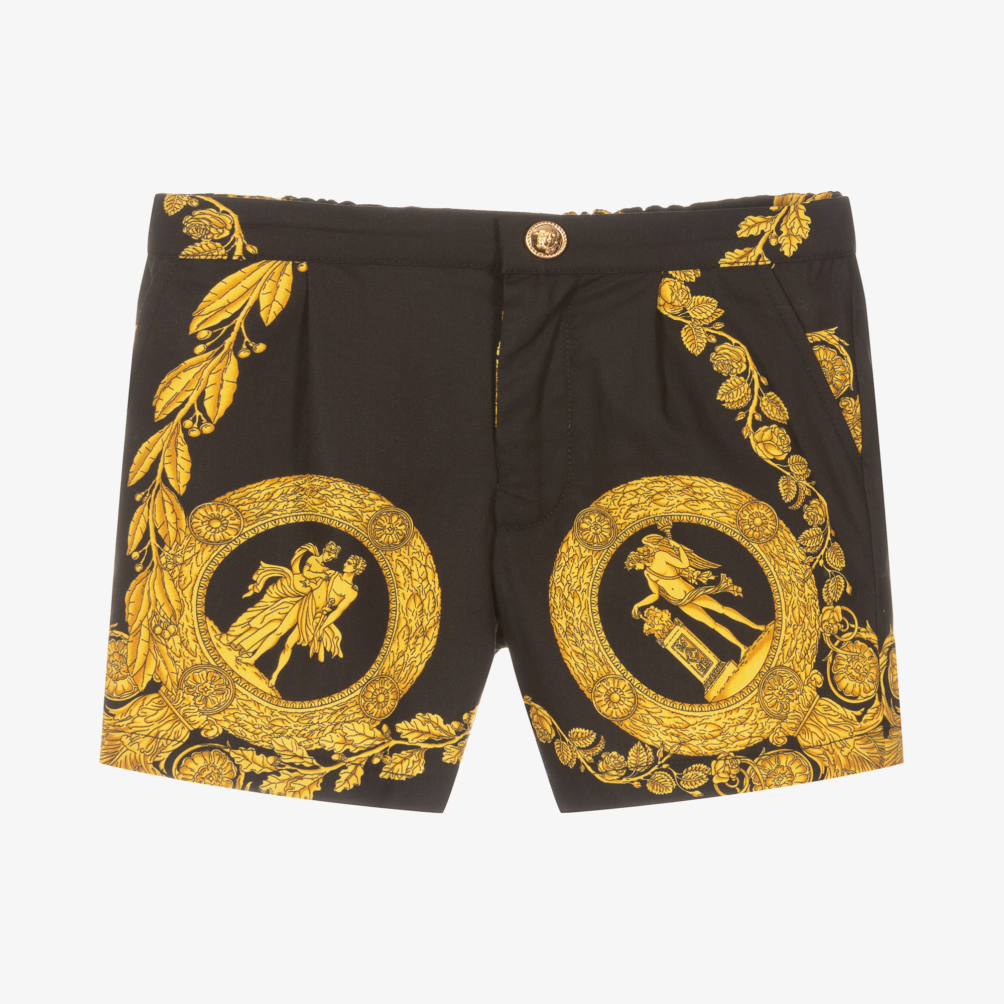 Versace - Gold Barocco Mosaic Shorts | Childrensalon