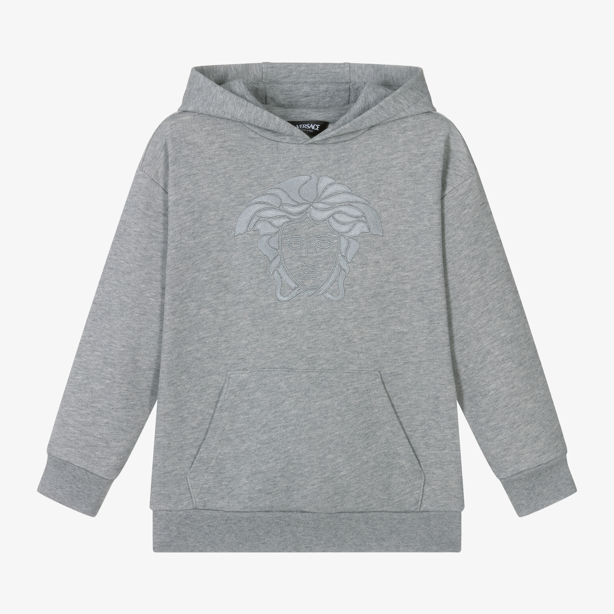 VERSACE Medusa Embroidered Hoodie, Light Grey/ Black – OZNICO