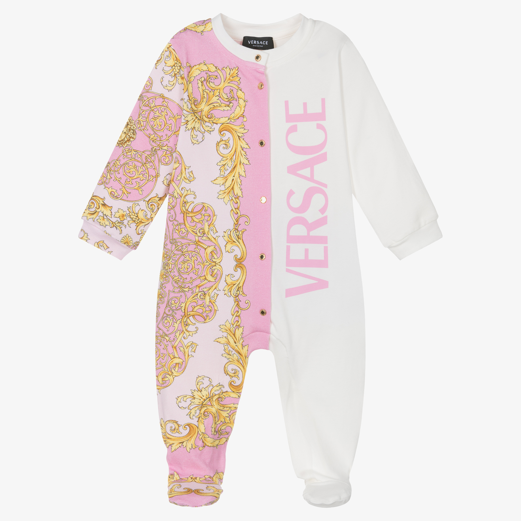 Versace Kids Barocco Frenzy Kids-print Padded Blanket - Pink