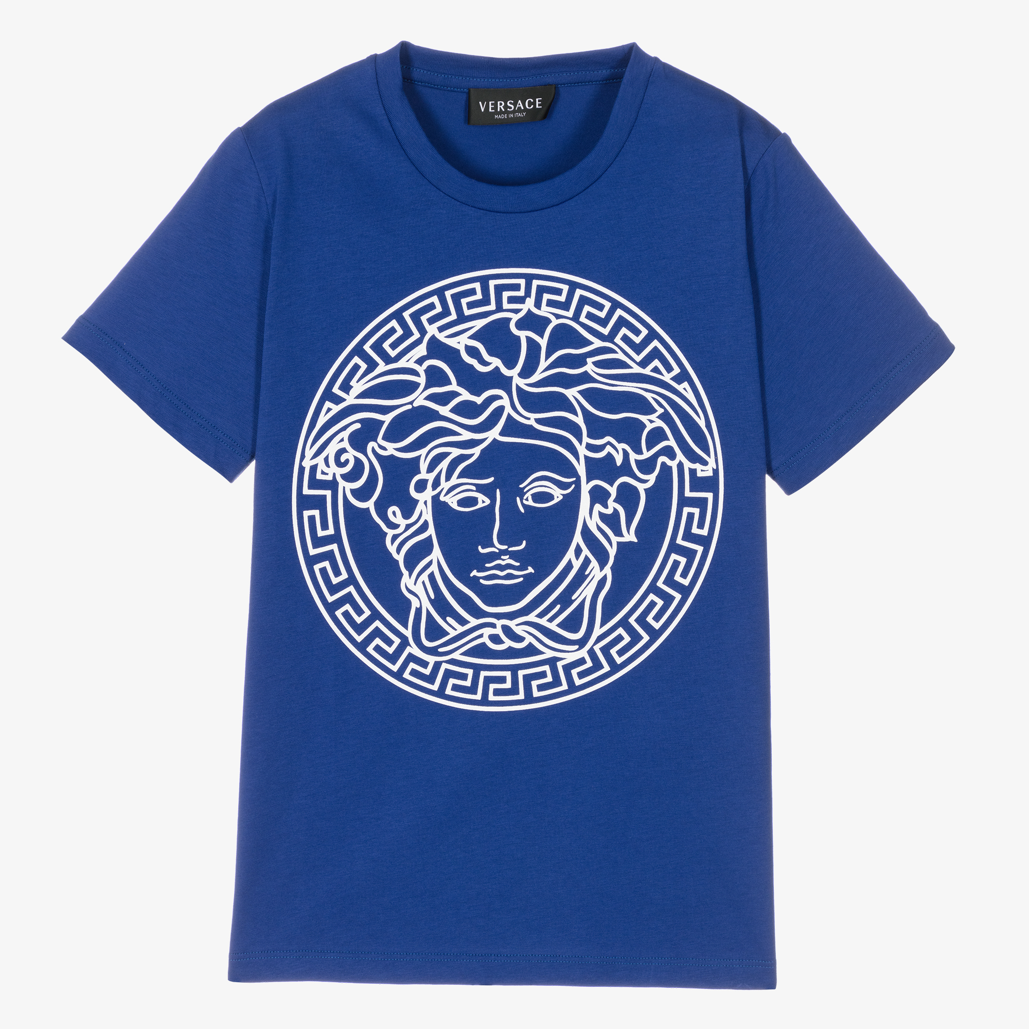 Versace - Blue Cotton Medusa T-Shirt | Childrensalon