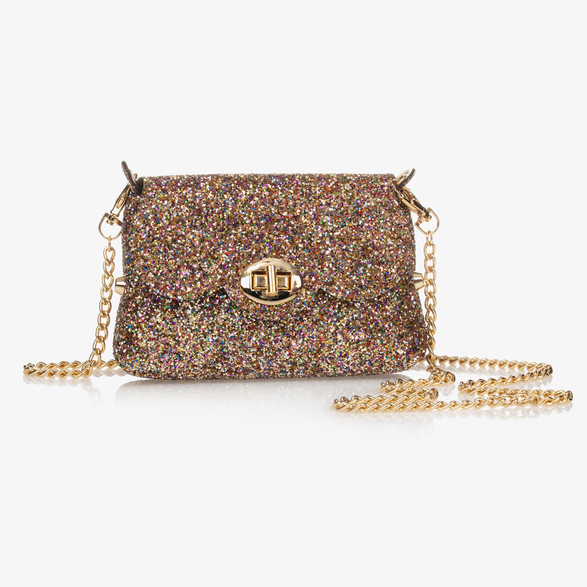 rose gold glitter purse